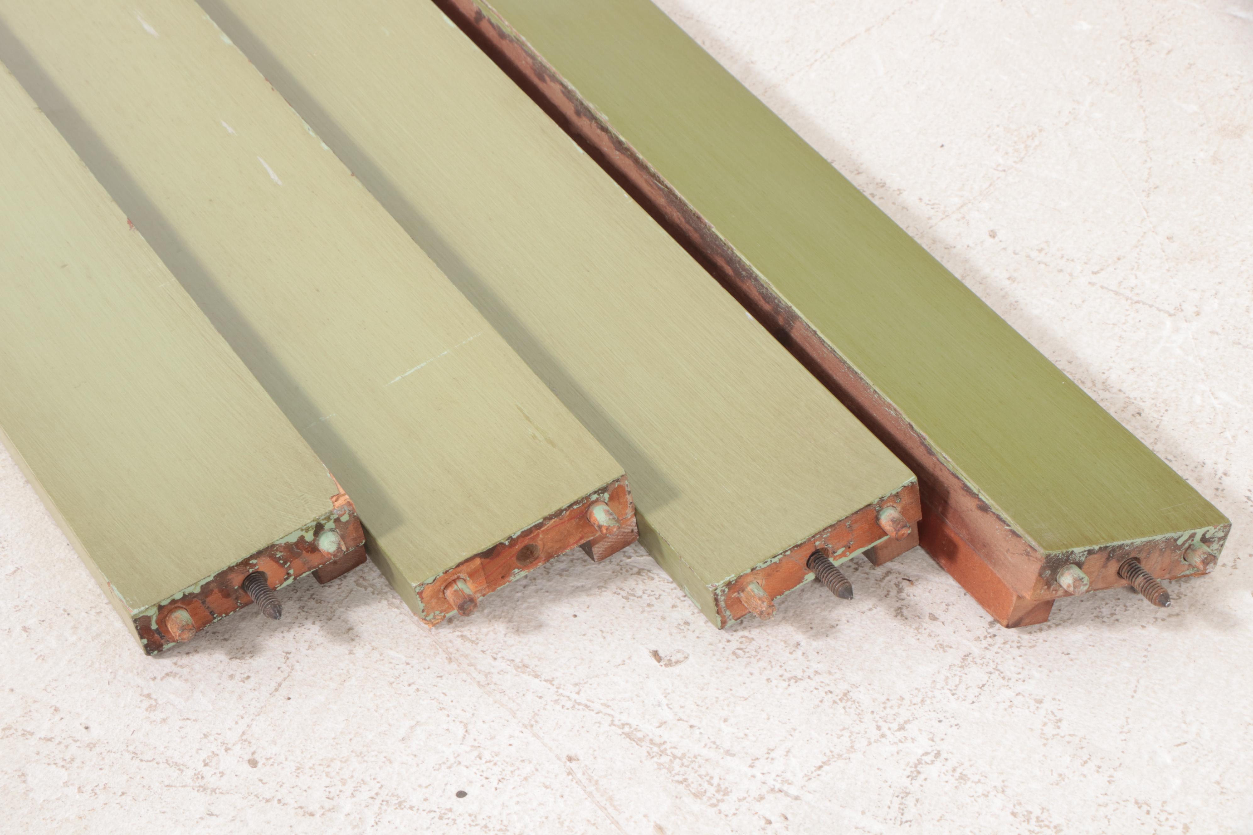 Pair of Northern Furniture Co. Federal Style Painted Twin Beds w/ Nightstand