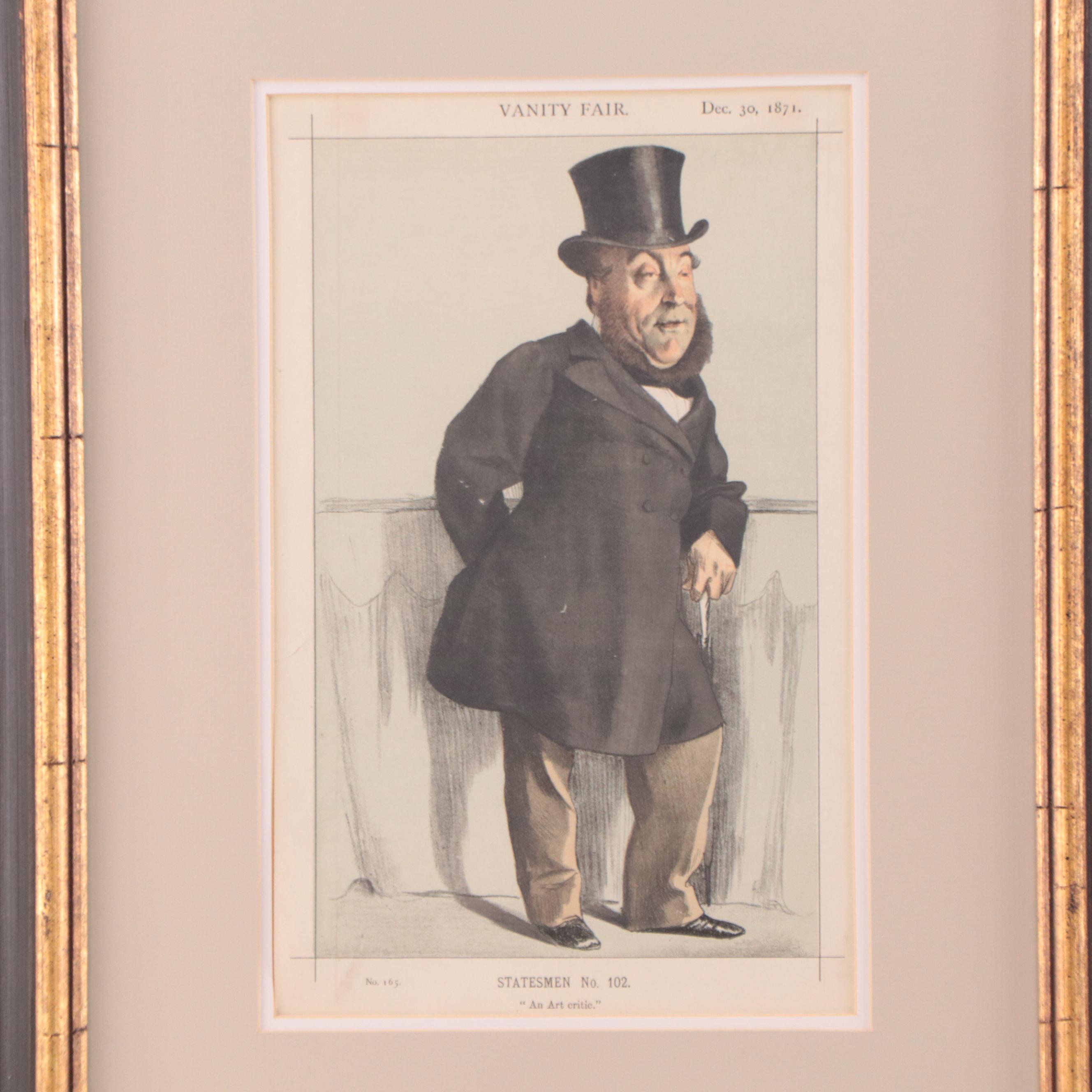Vanity Fair Lithographs "An Art Critic" and "Faute-de-mieux Premier"