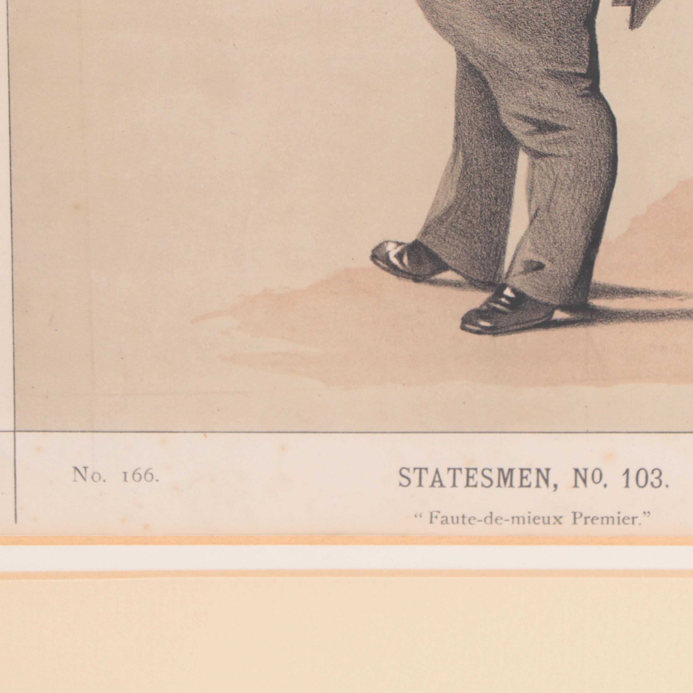 Vanity Fair Lithographs "An Art Critic" and "Faute-de-mieux Premier"