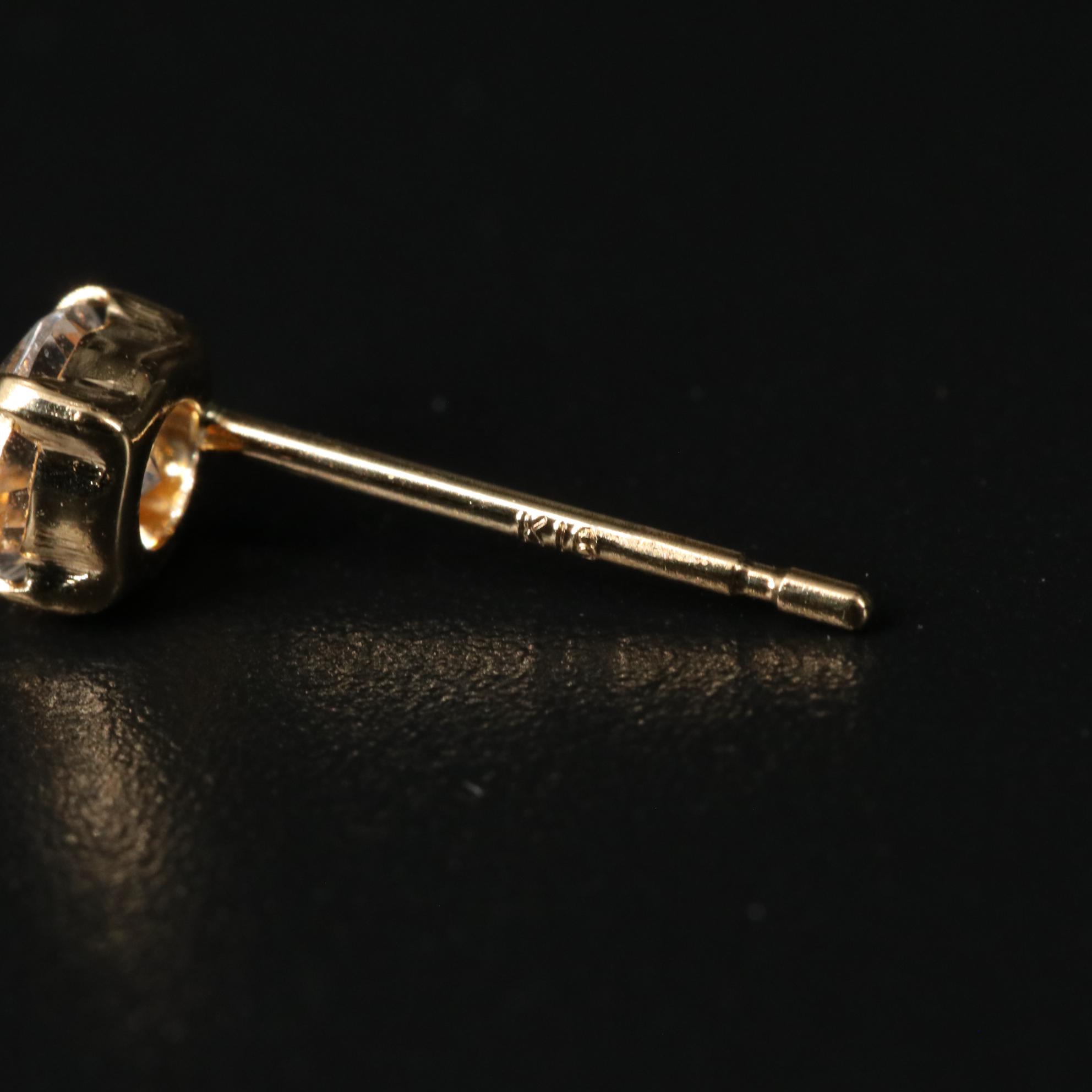 18K Goshenite Stud Earrings