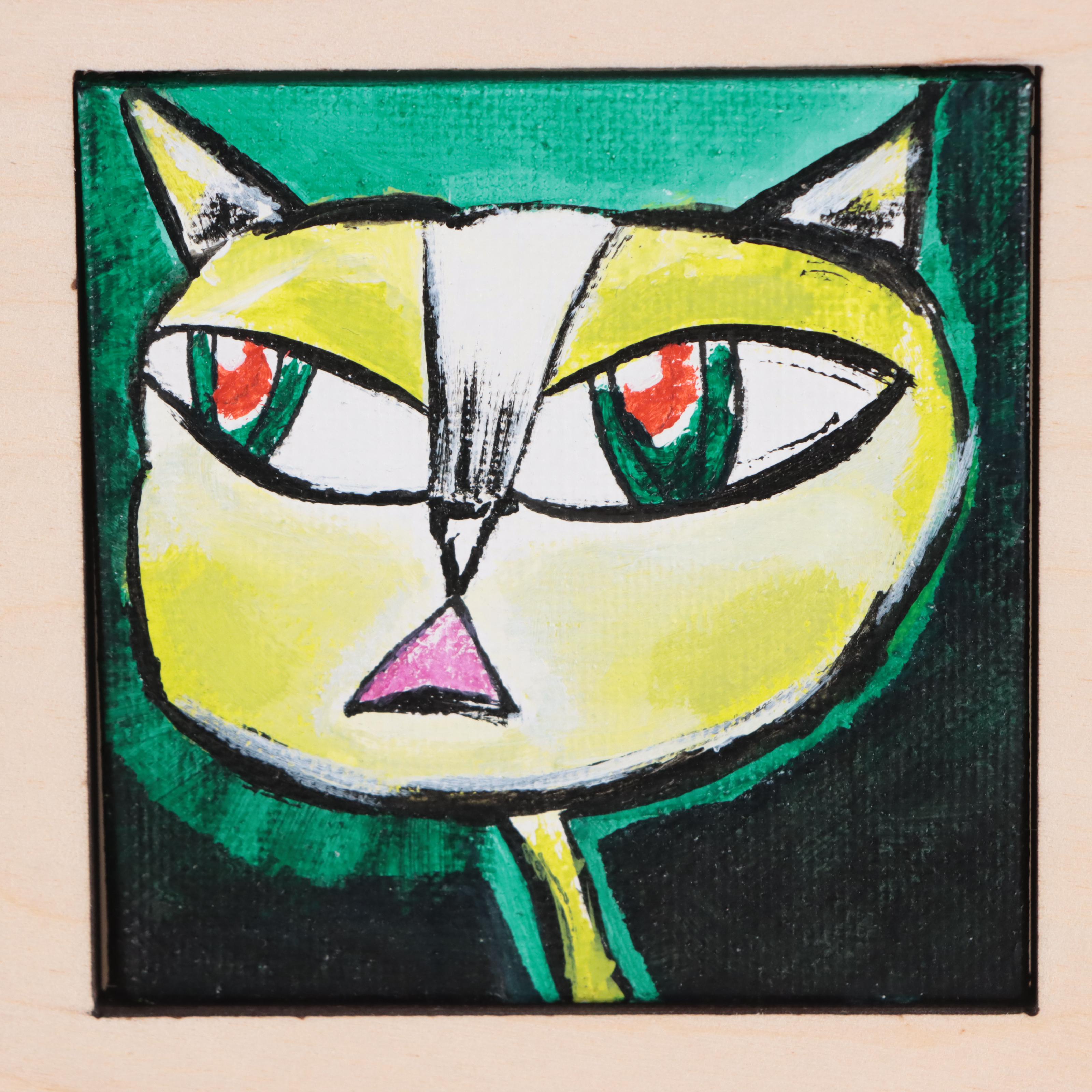 Samantha McLean Acrylic Paintings of Cats, 2020