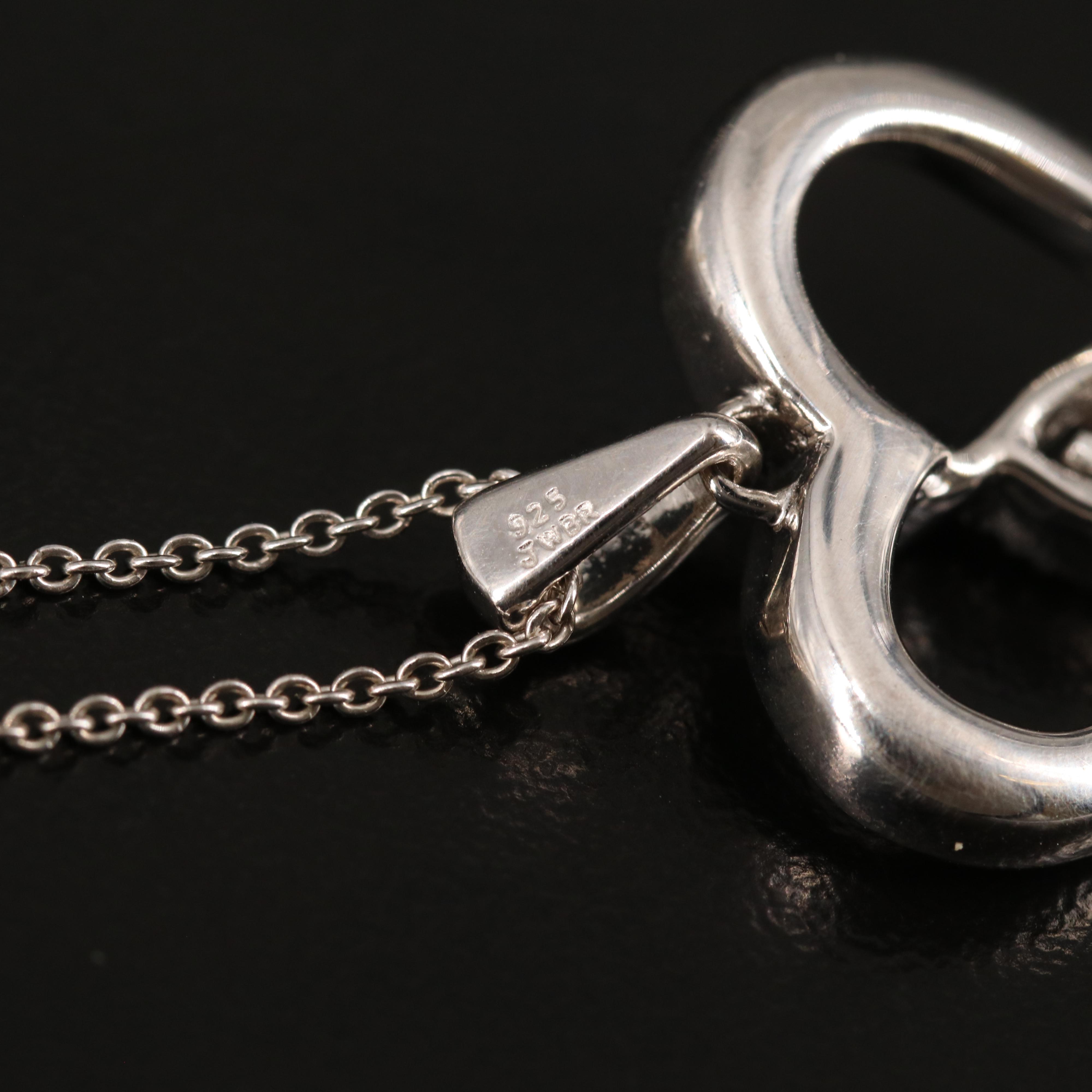 Sterling Diamond Heart Pendant Necklace