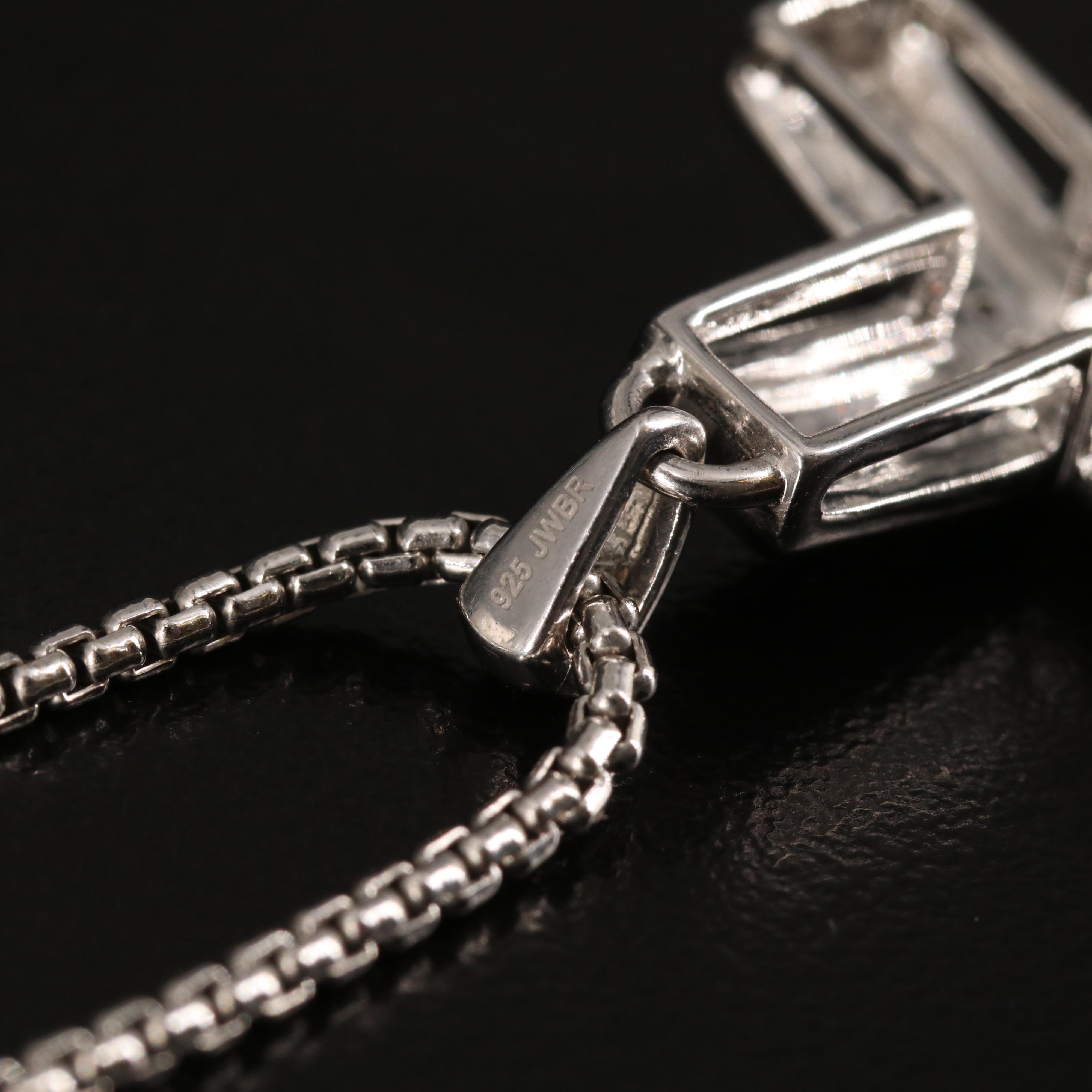 Sterling Diamond Cross Pendant Necklace