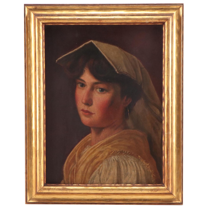 Oil Painting of Female Portrait, 1906