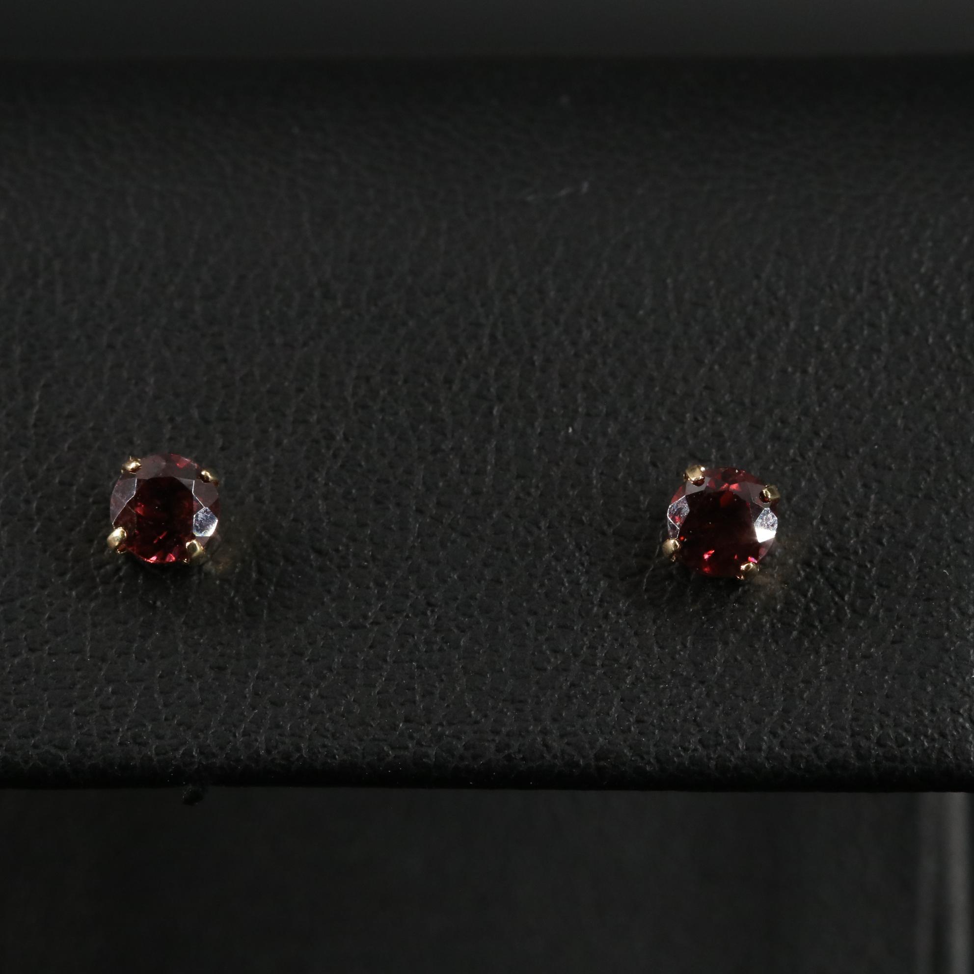 18K Raspberry Zircon Stud Earrings