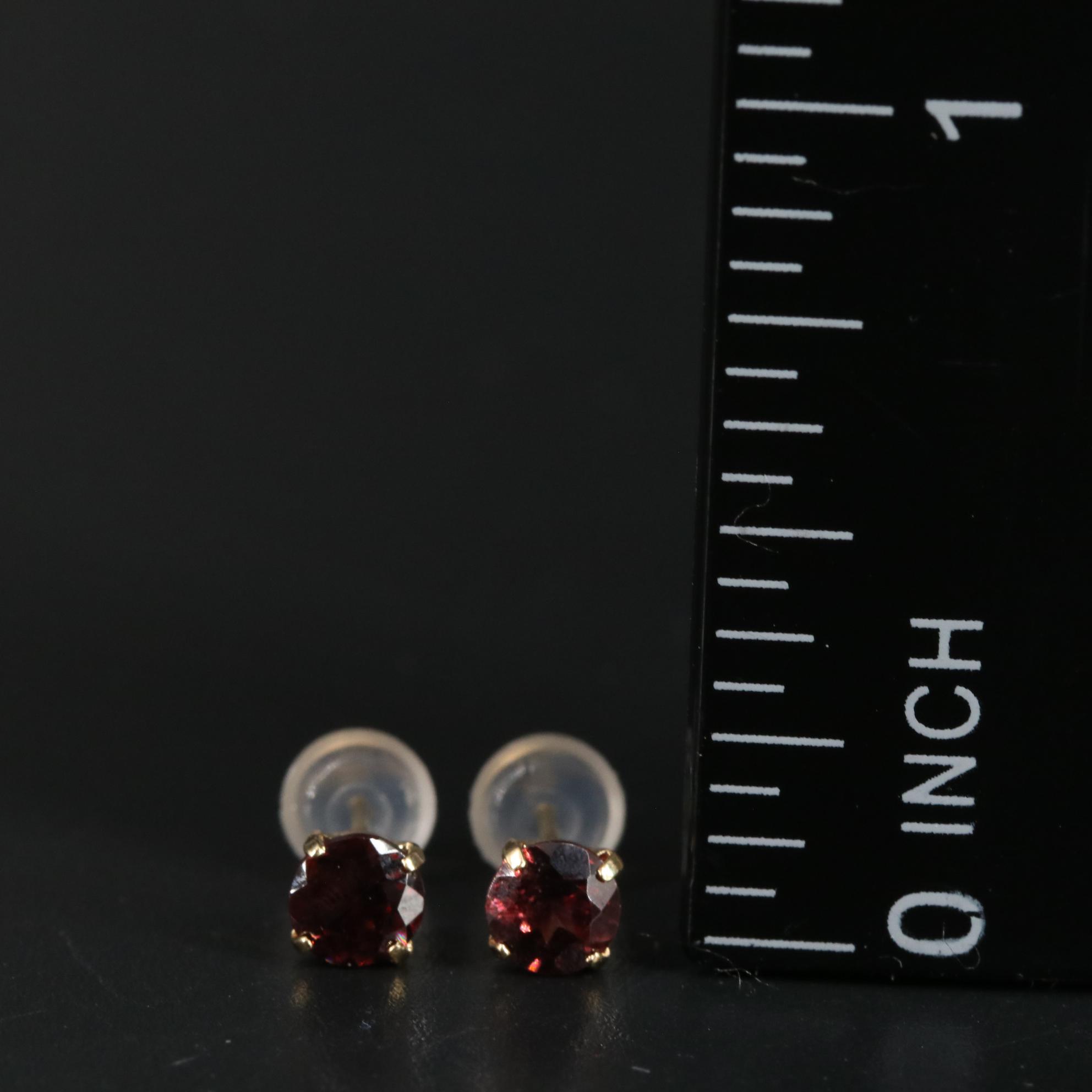 18K Raspberry Zircon Stud Earrings