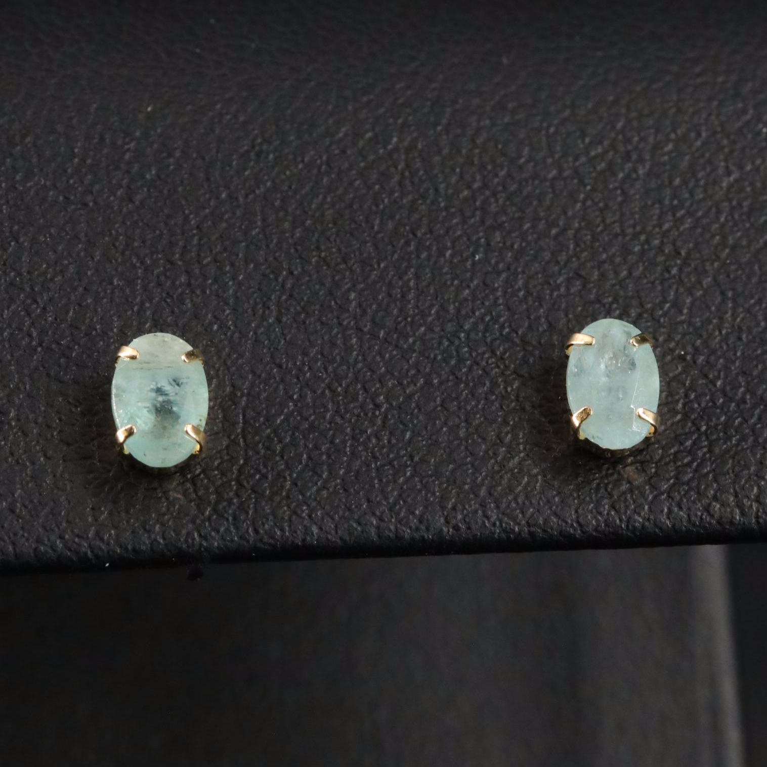 18K Grandidierite Stud Earrings