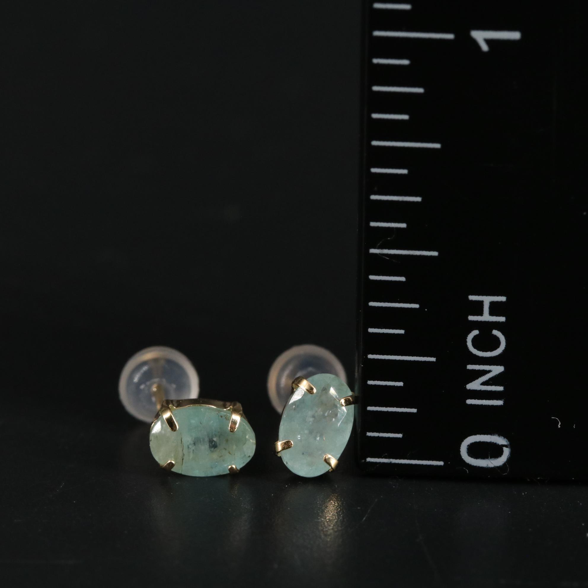 18K Grandidierite Stud Earrings