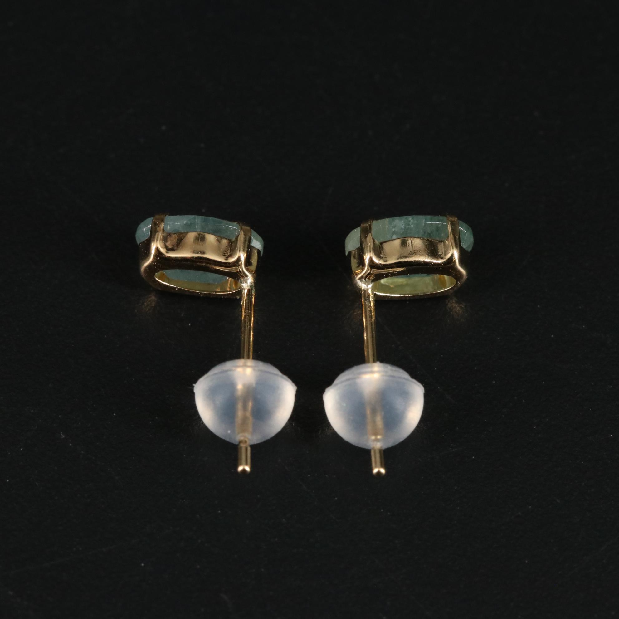 18K Grandidierite Stud Earrings