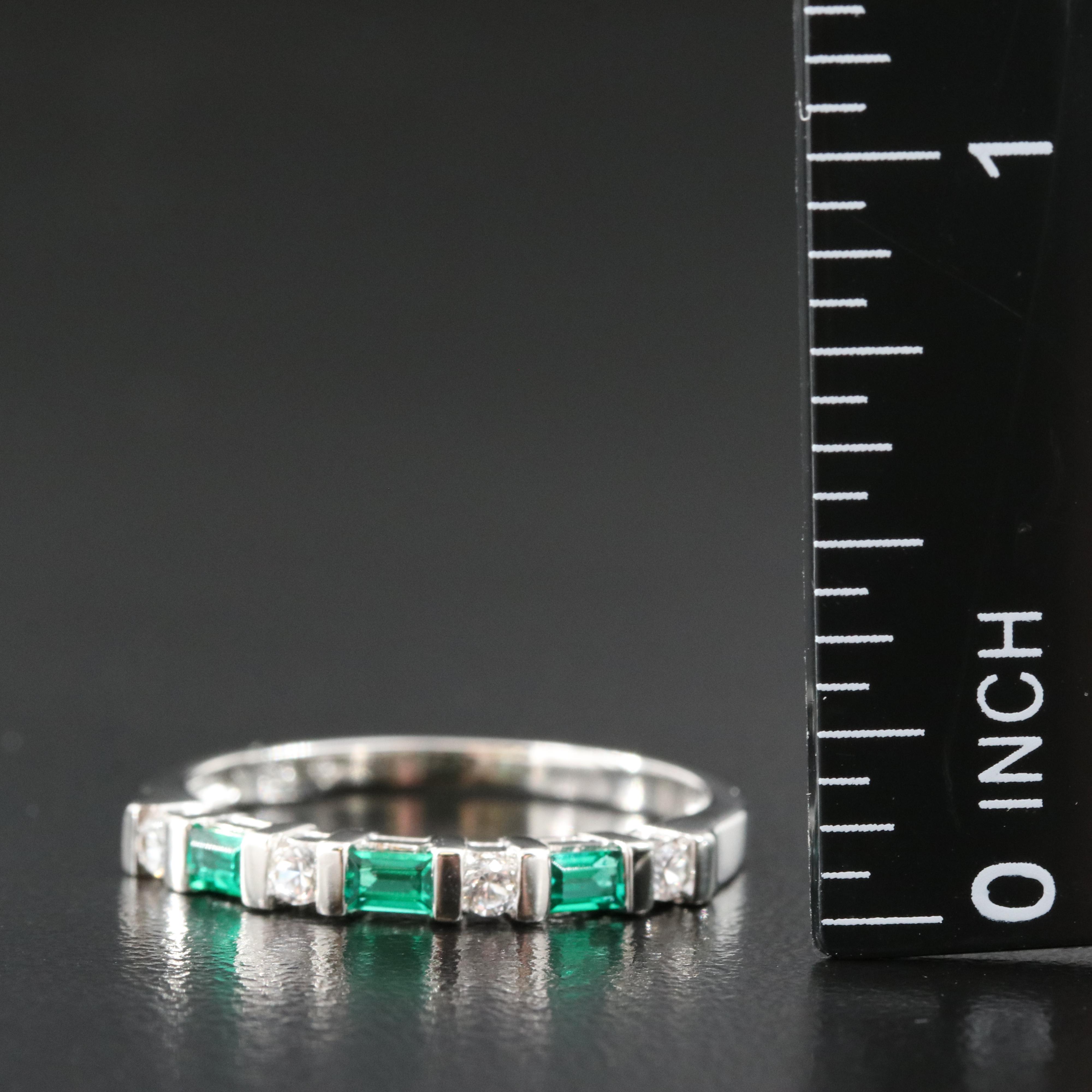 Sterling Emerald and Sapphire Ring
