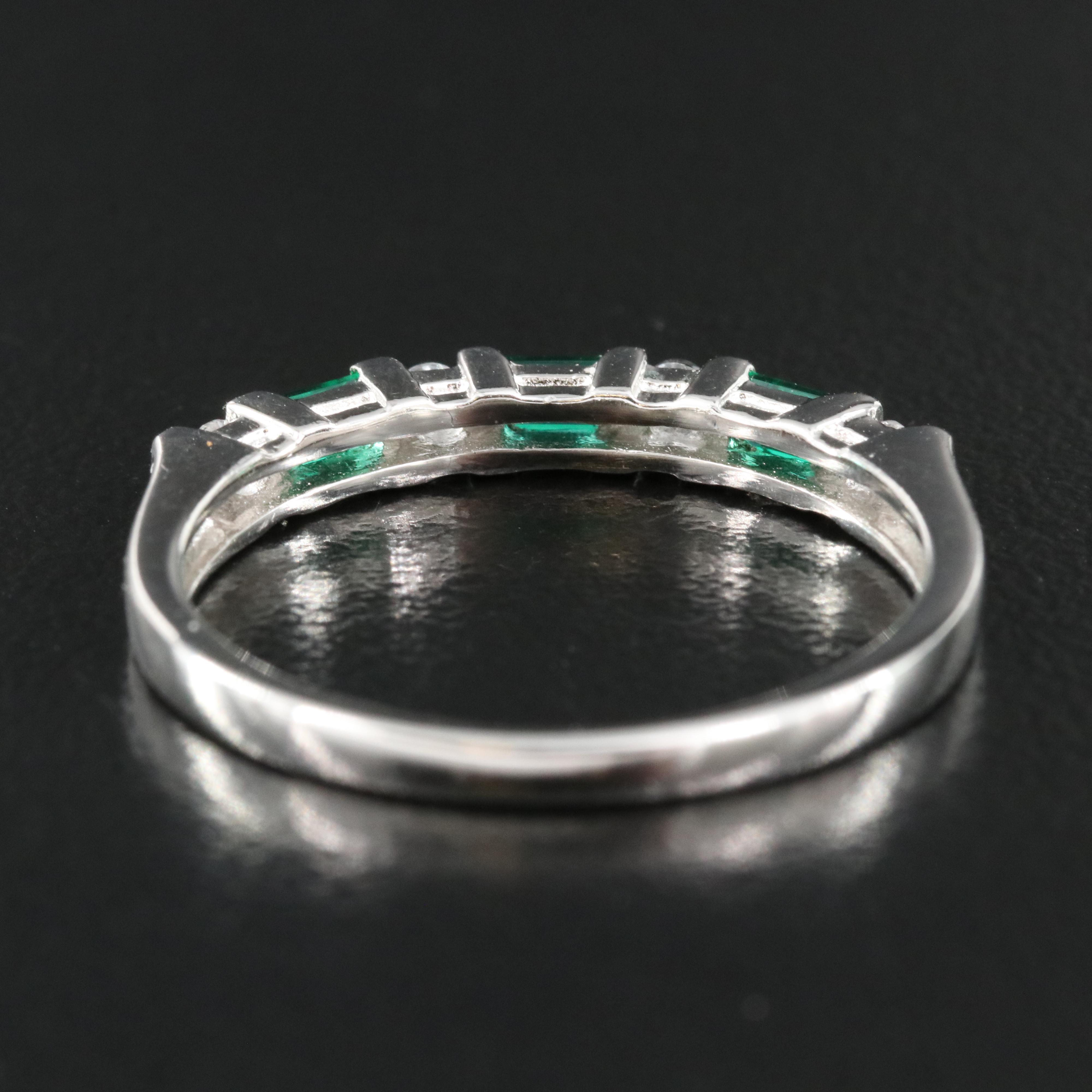 Sterling Emerald and Sapphire Ring