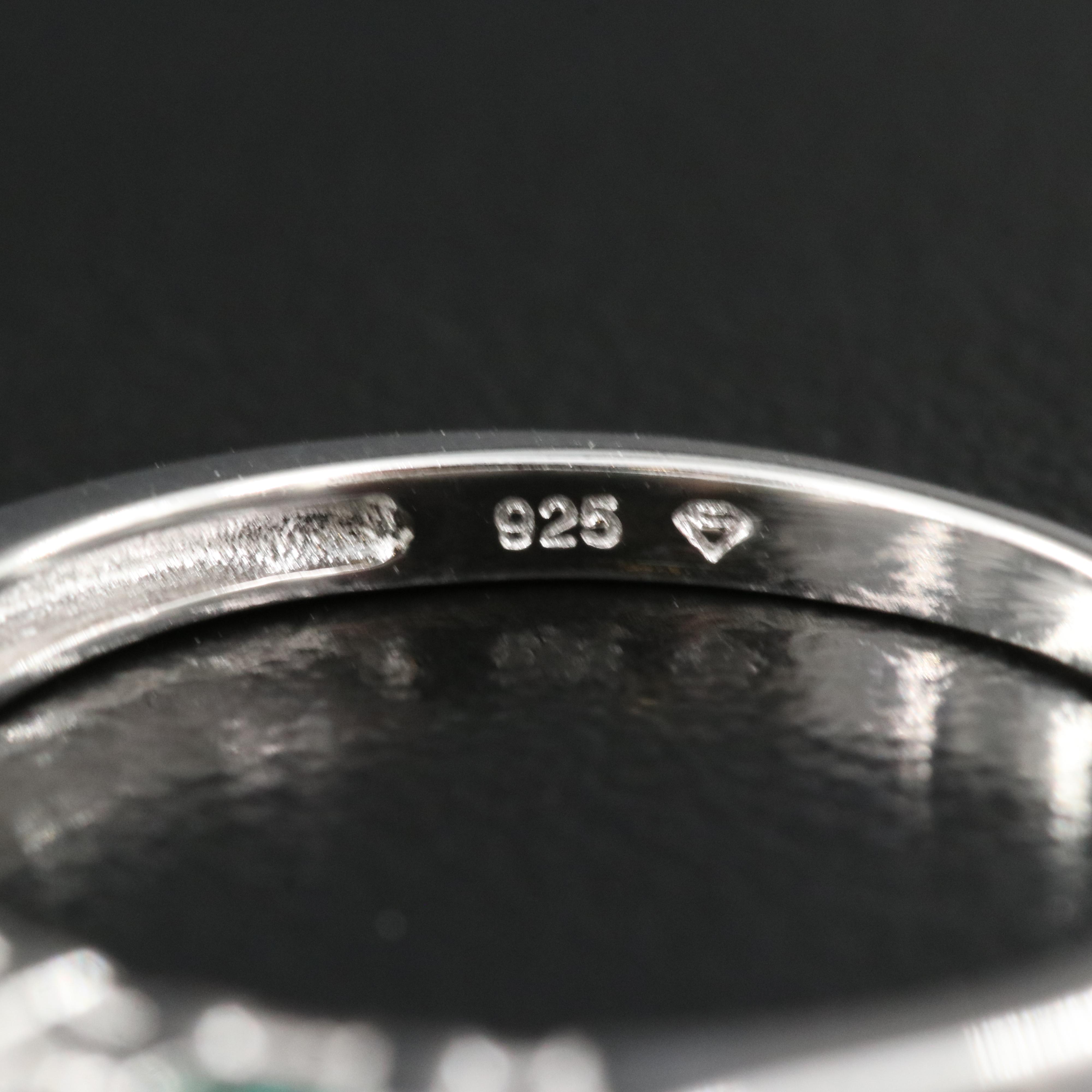 Sterling Emerald and Sapphire Ring