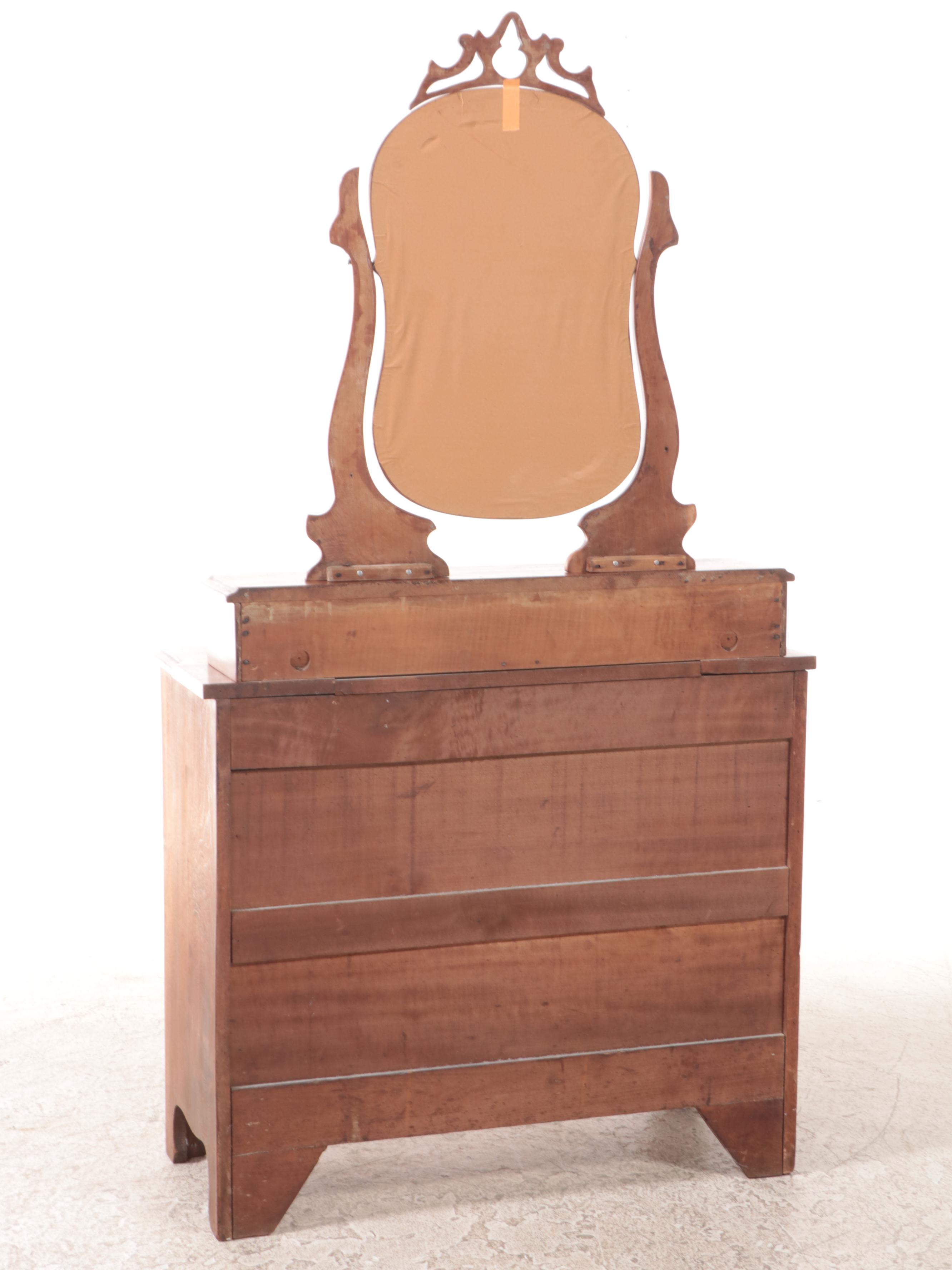 Victorian Walnut Deck-Top Dresser, Late 19th Century