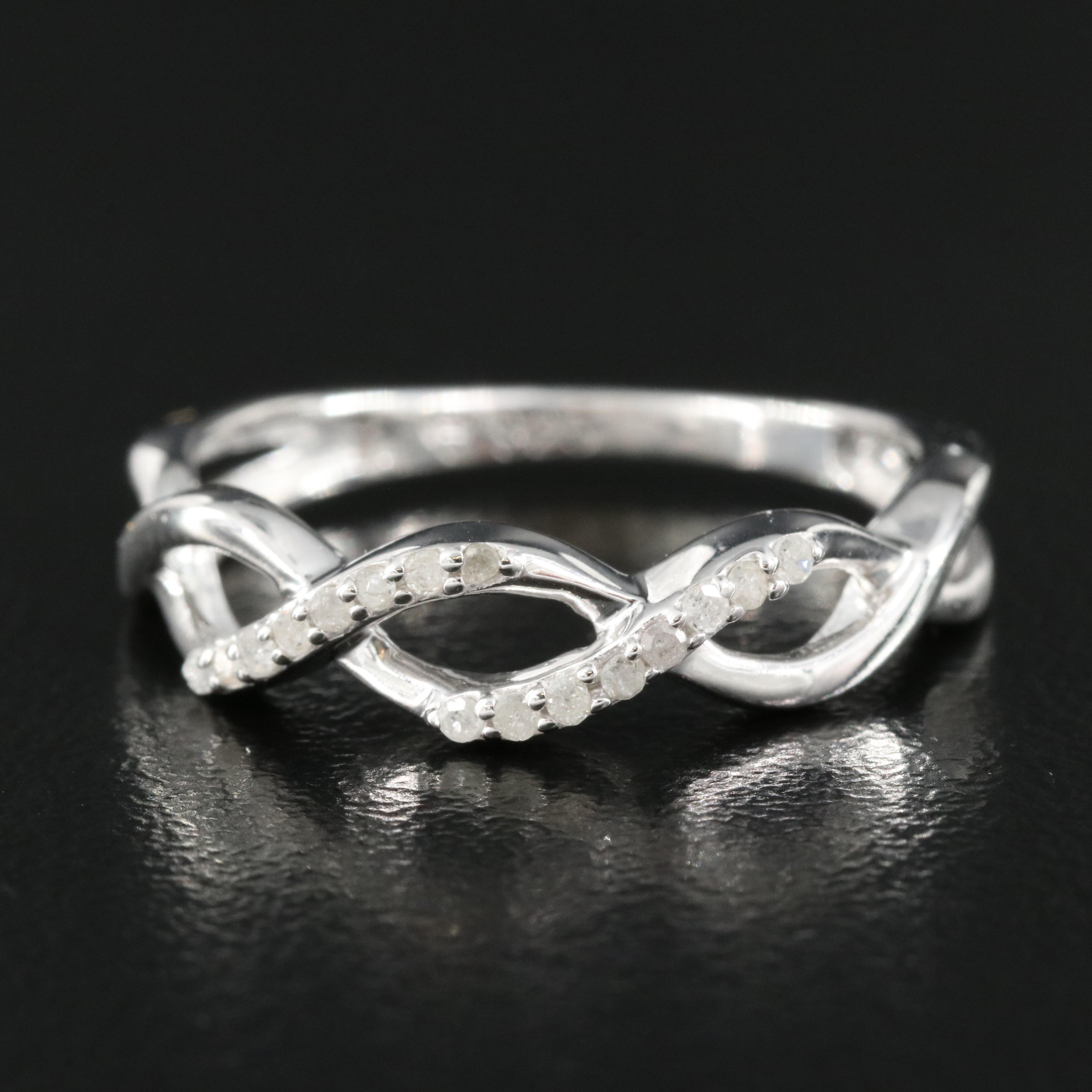 Sterling Diamond Braided Band