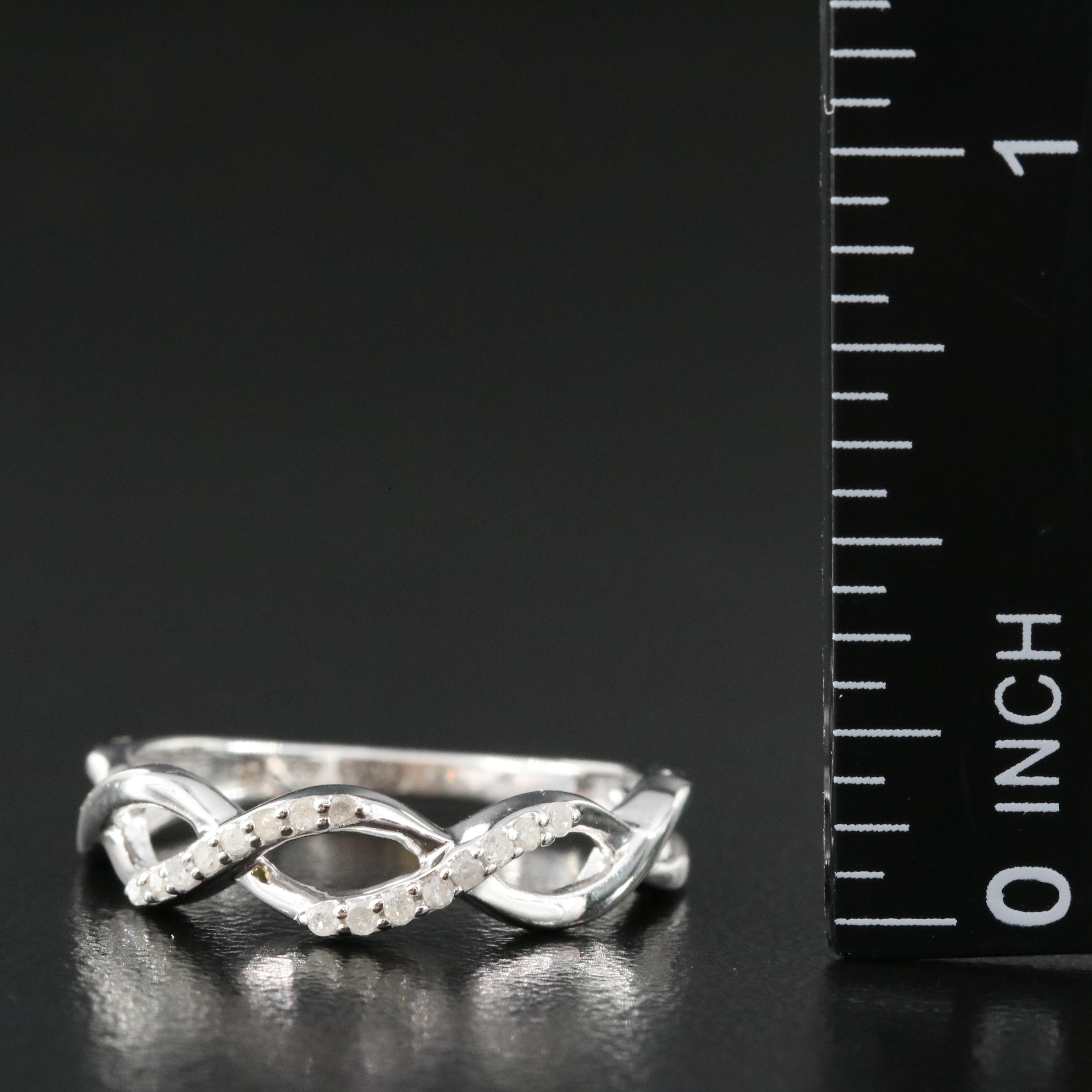Sterling Diamond Braided Band