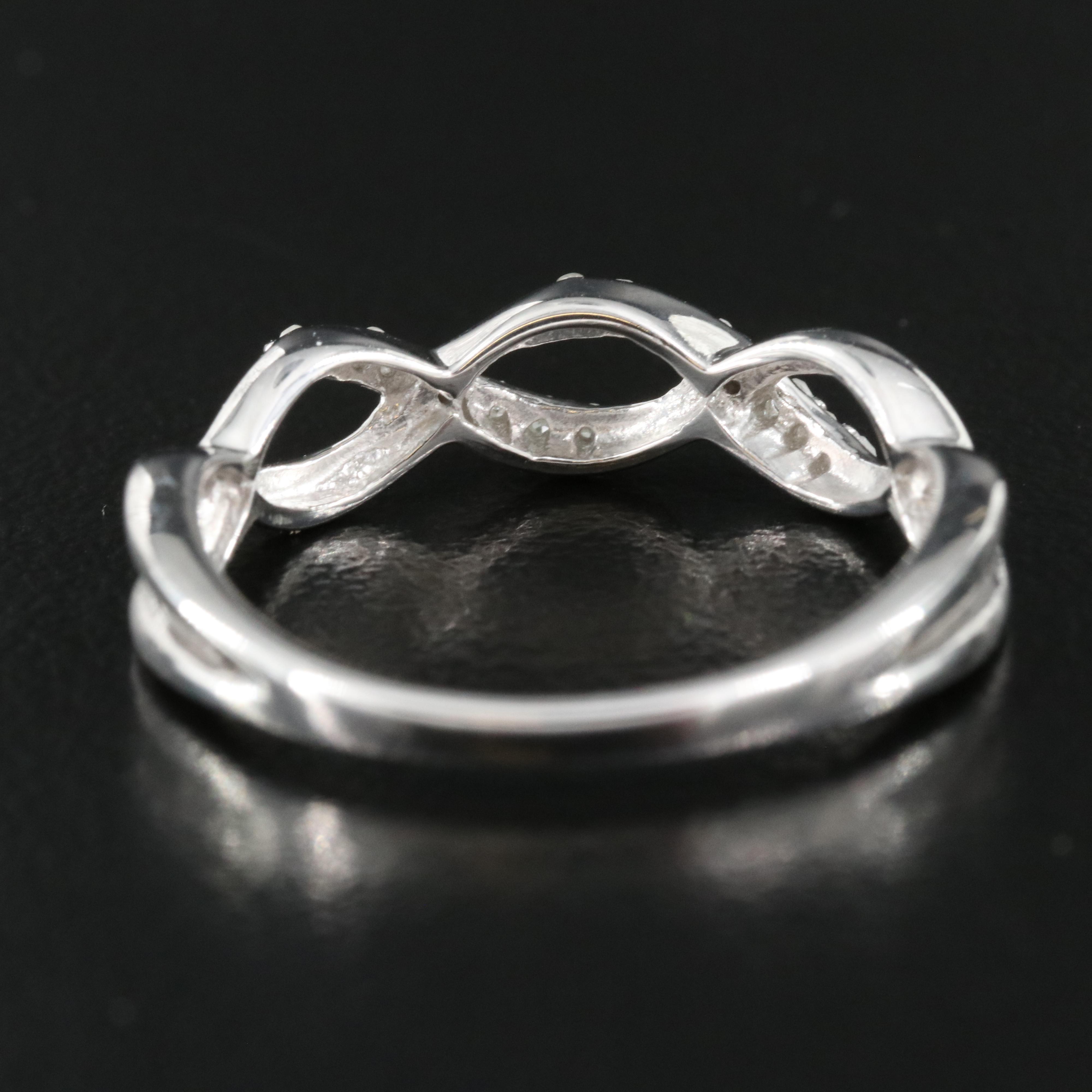 Sterling Diamond Braided Band