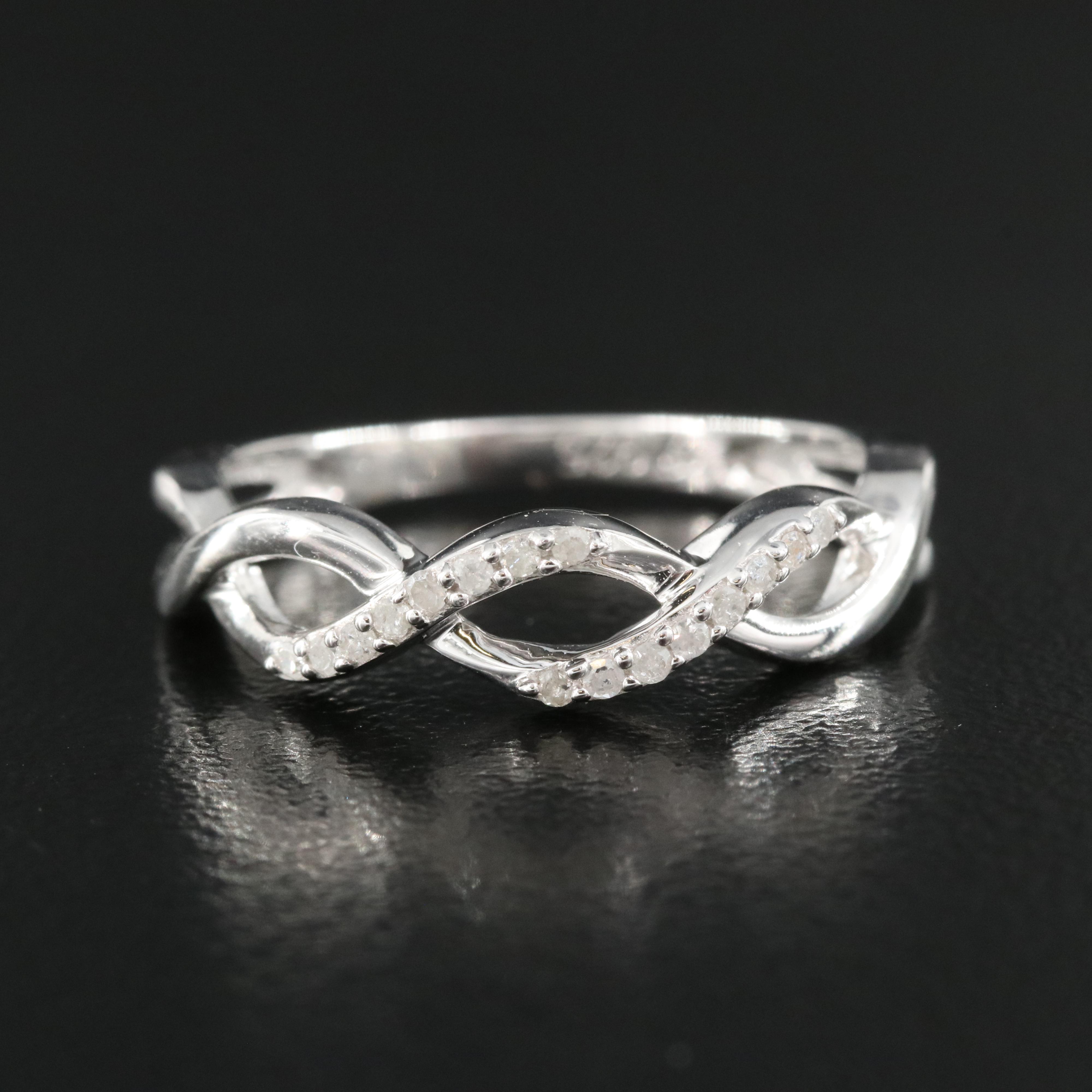 Sterling Diamond Braided Band