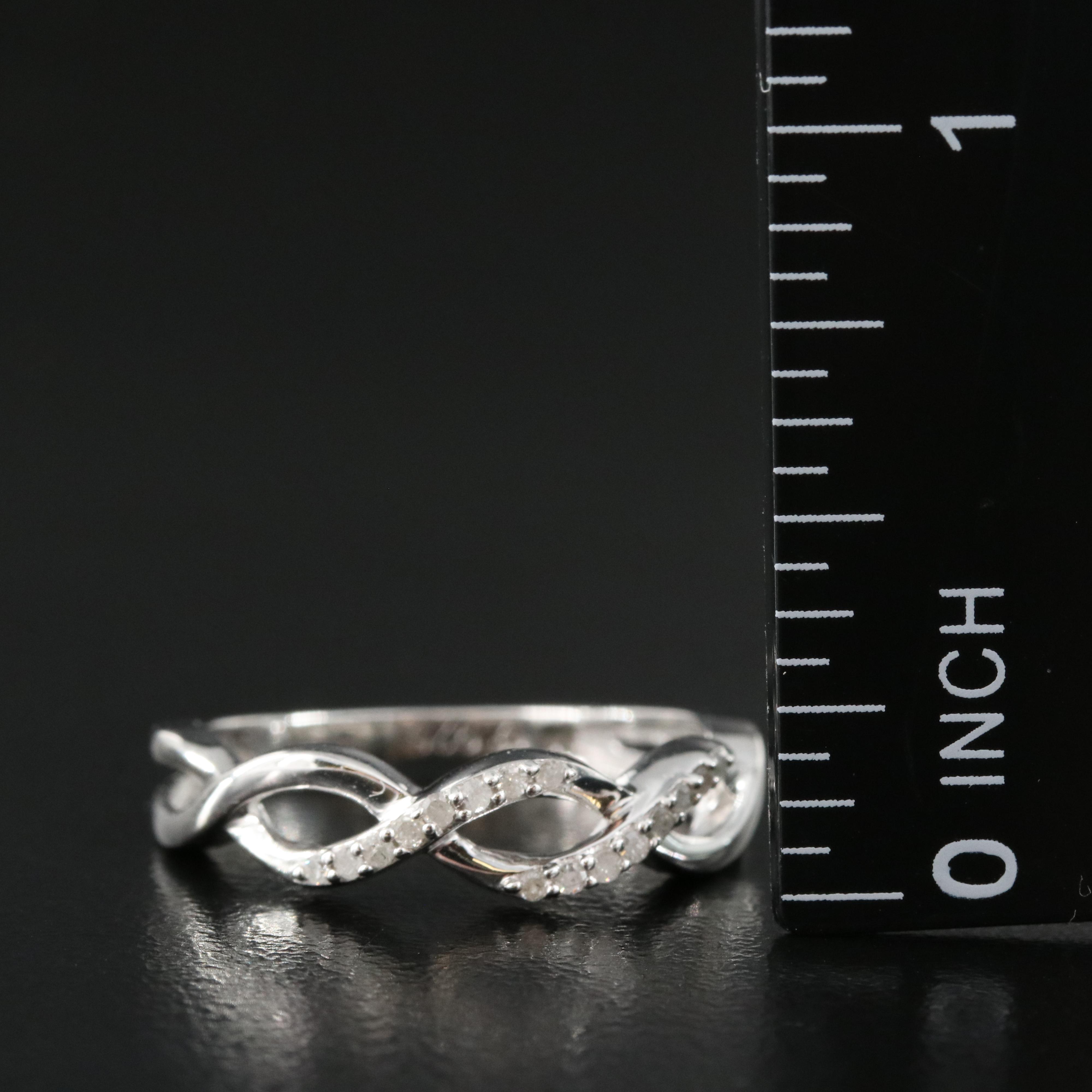 Sterling Diamond Braided Band