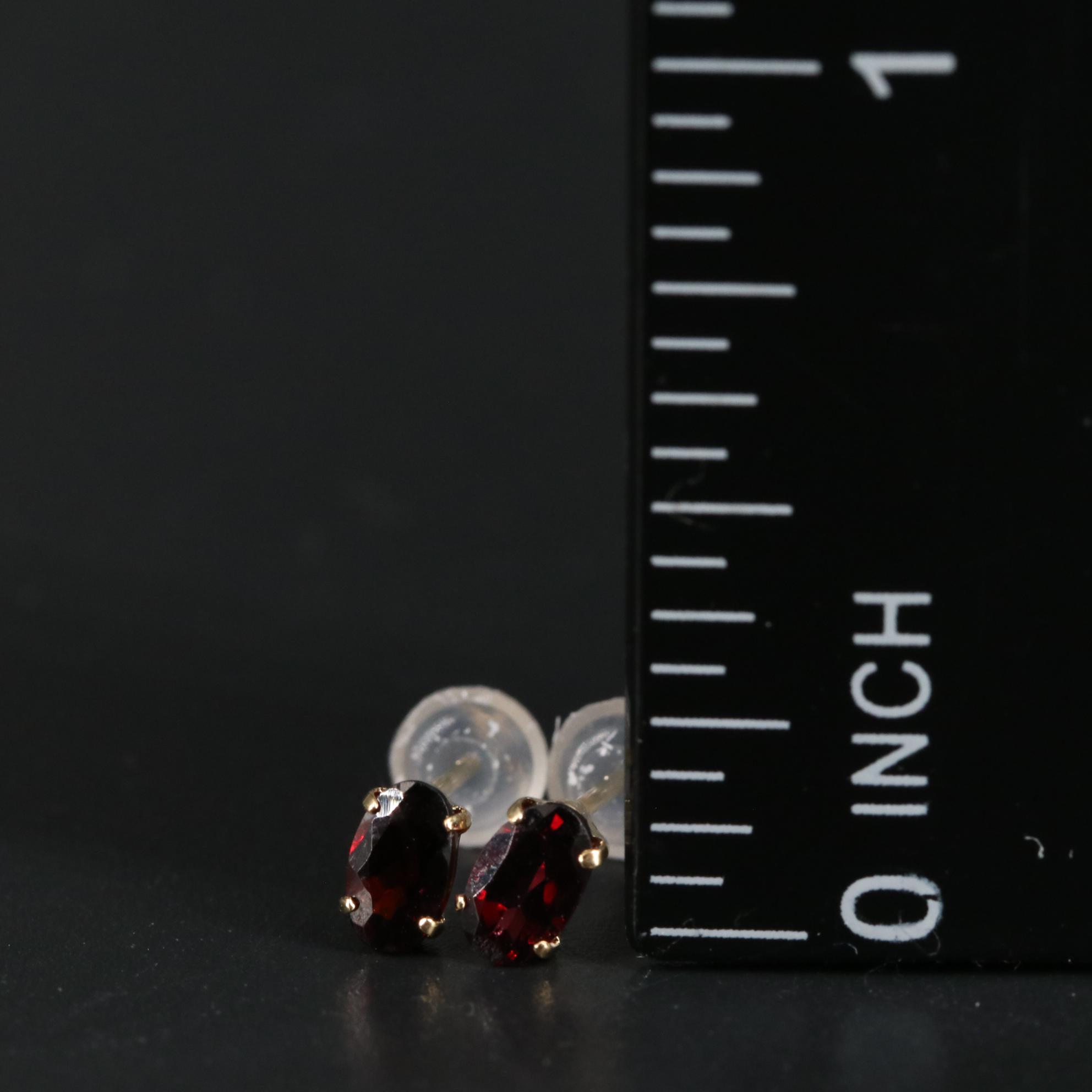 18K Purple Garnet Stud Earrings
