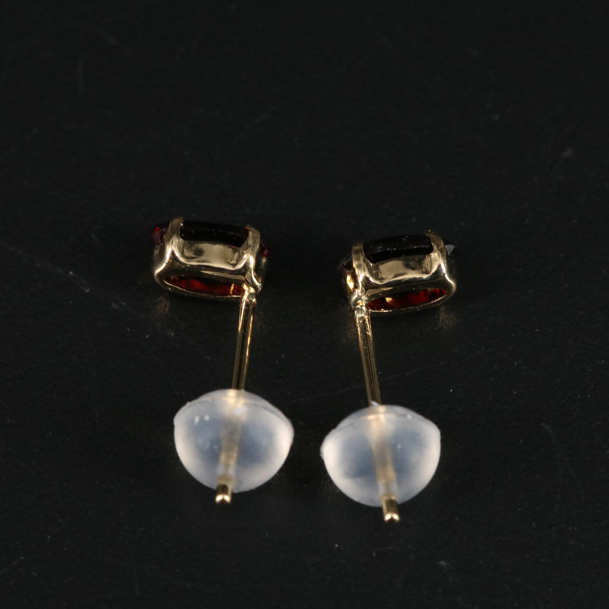 18K Purple Garnet Stud Earrings