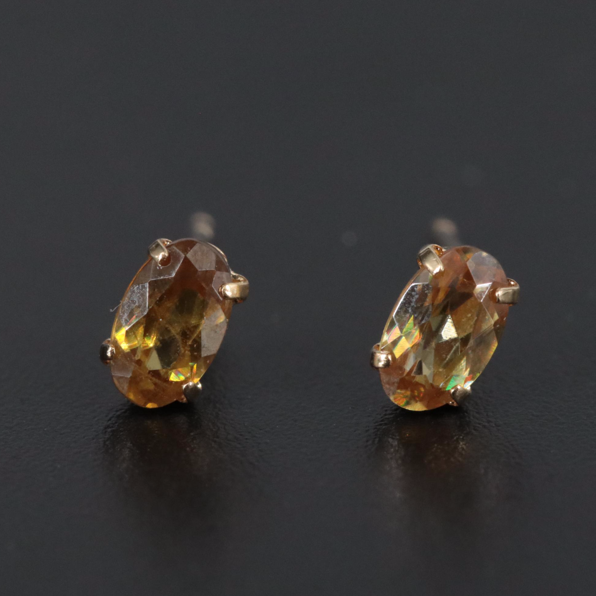18K Sphene Stud Earrings