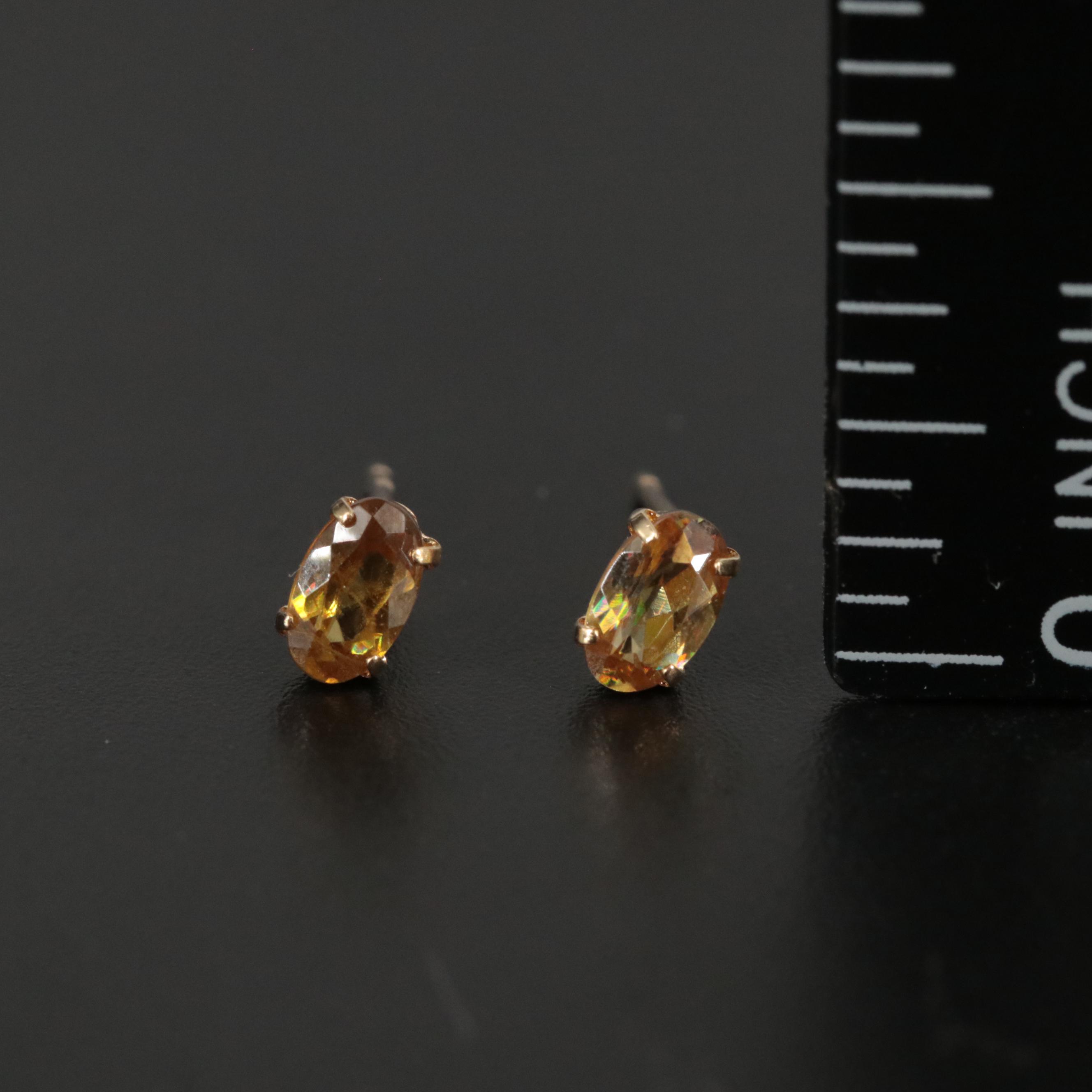 18K Sphene Stud Earrings