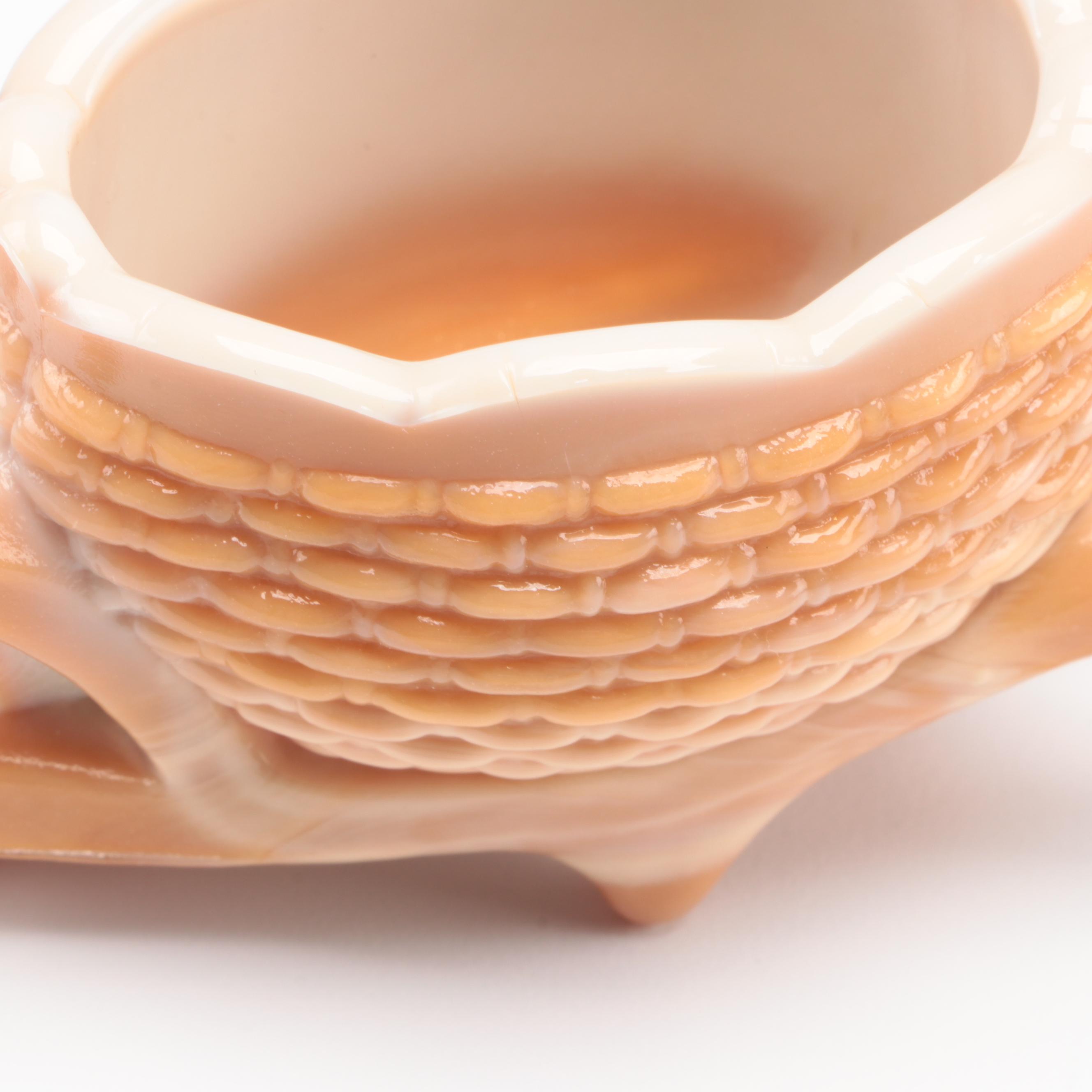 English Victorian Mustard Pot with Westmoreland and Other Glass Tableware