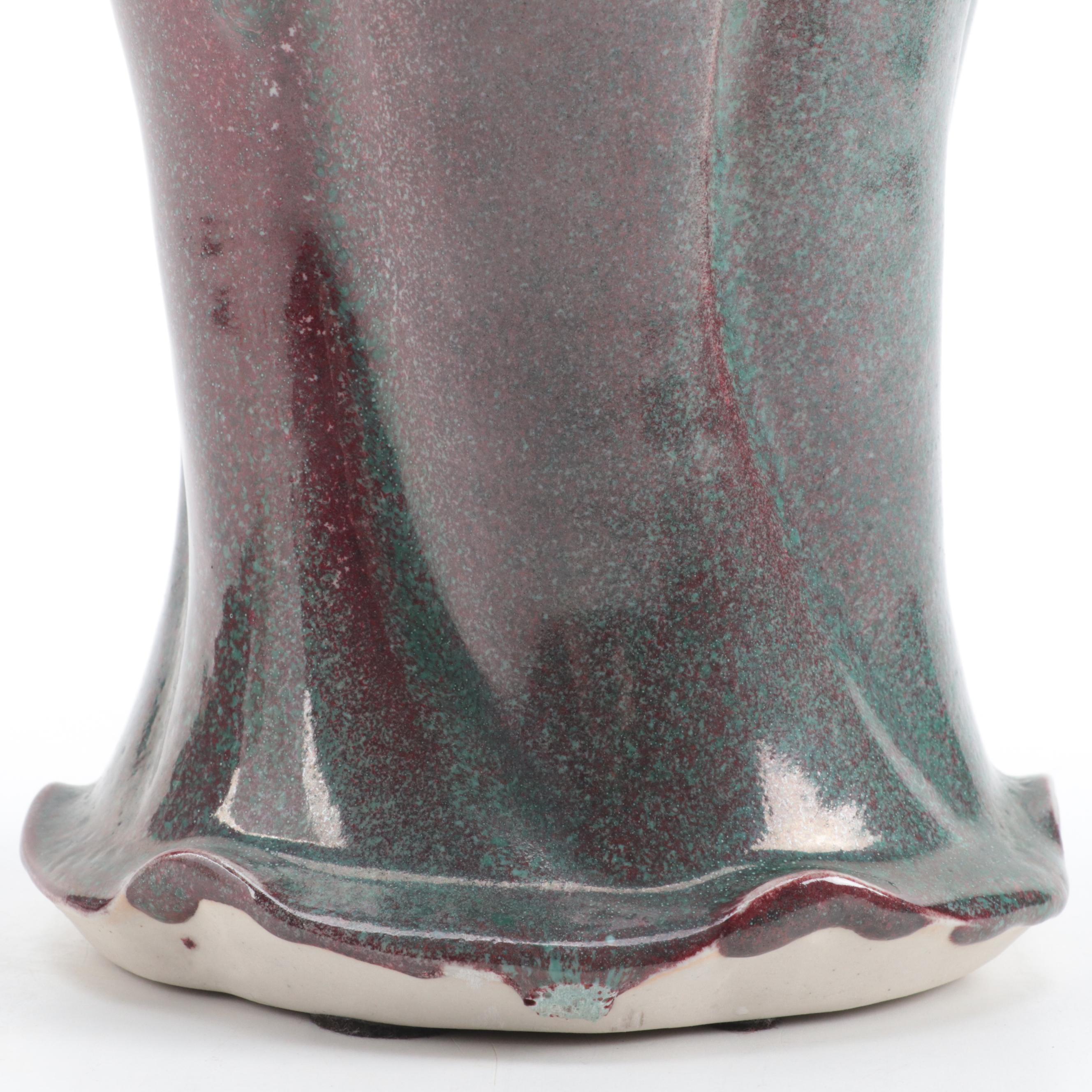 Larry Watson Art Pottery Handled Vase