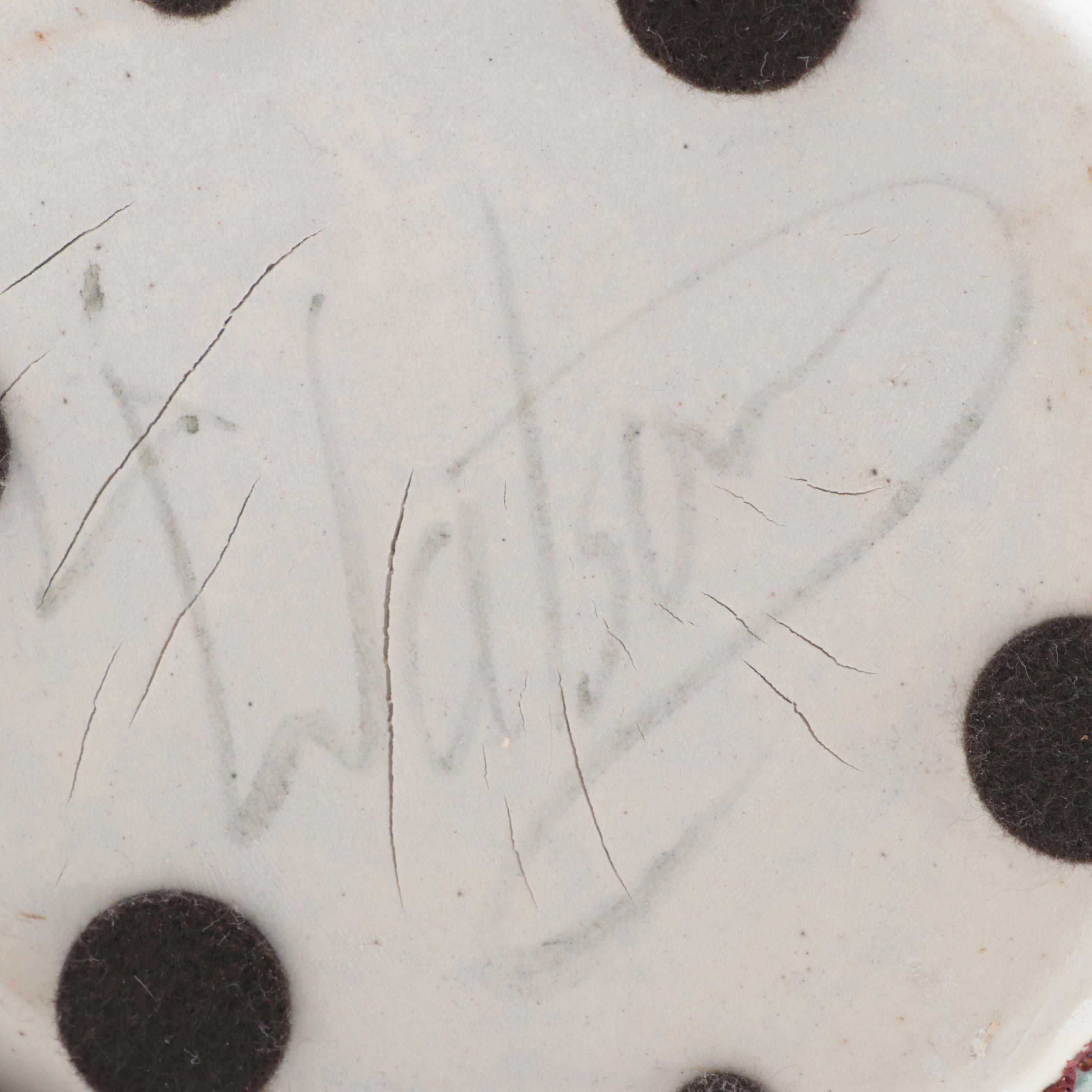 Larry Watson Art Pottery Handled Vase