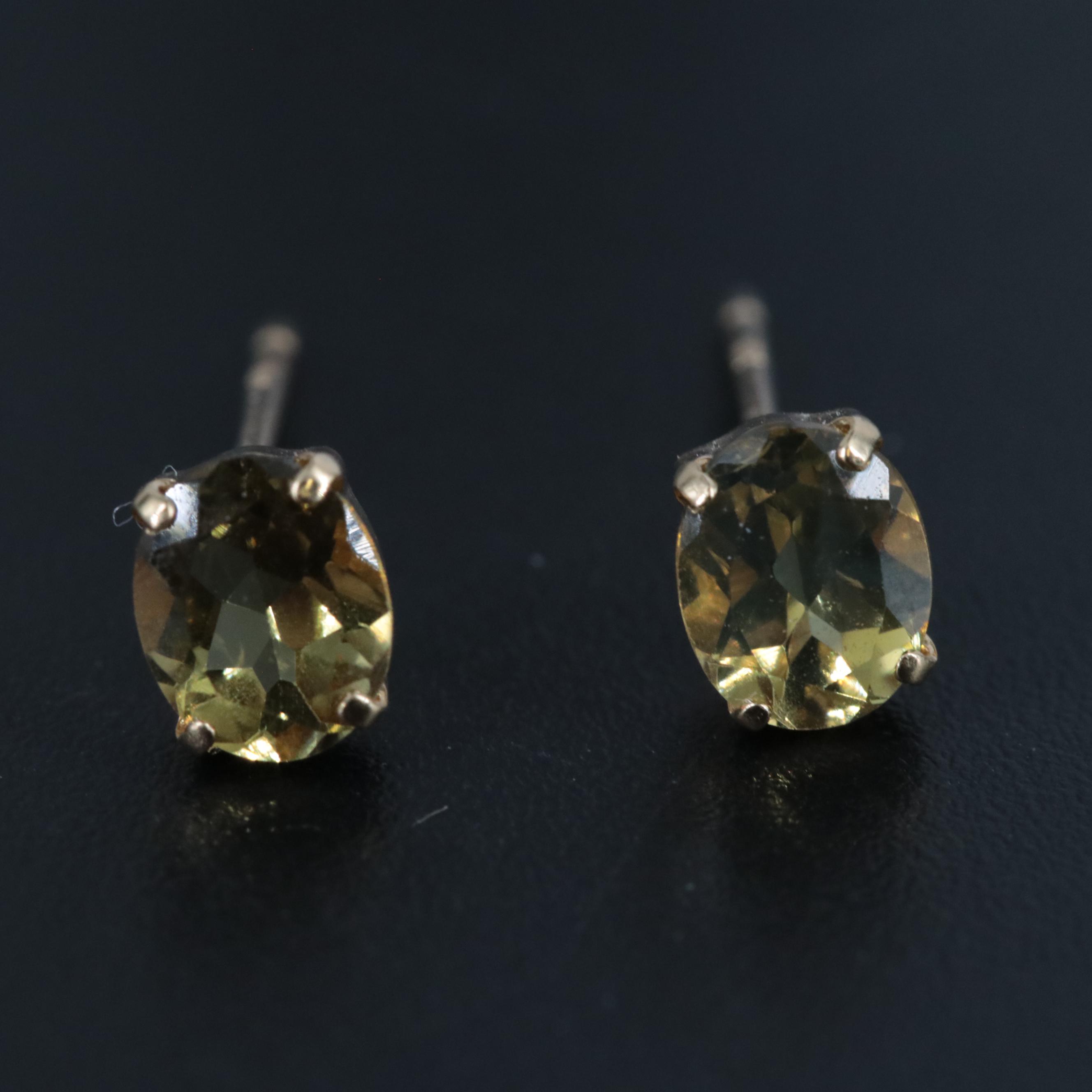 18K Chrysoberyl Stud Earrings