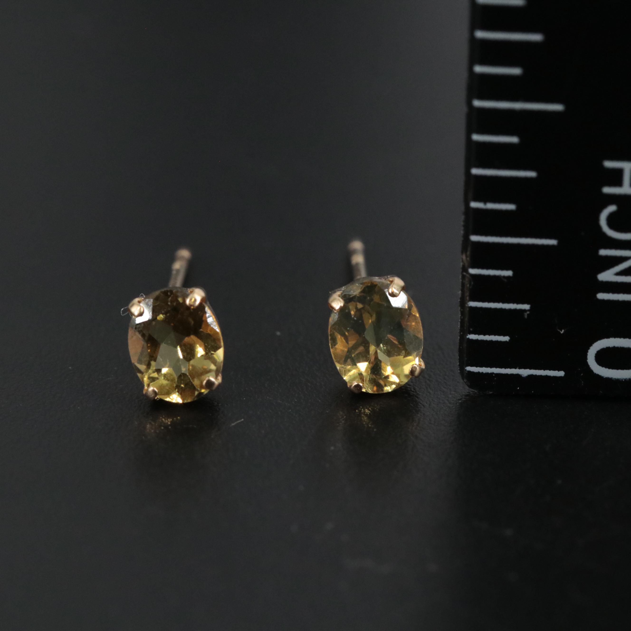 18K Chrysoberyl Stud Earrings