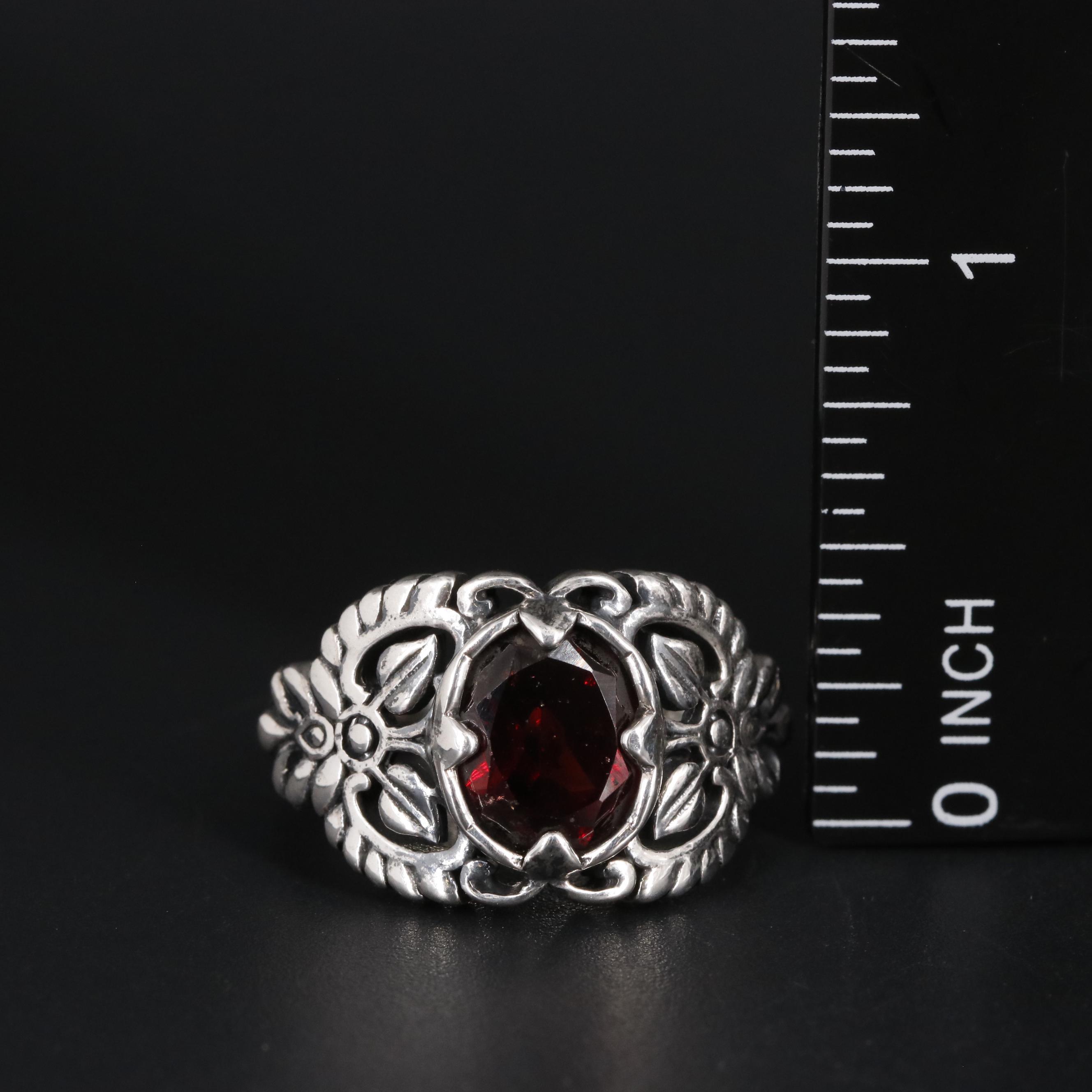 Sterling Garnet Ring