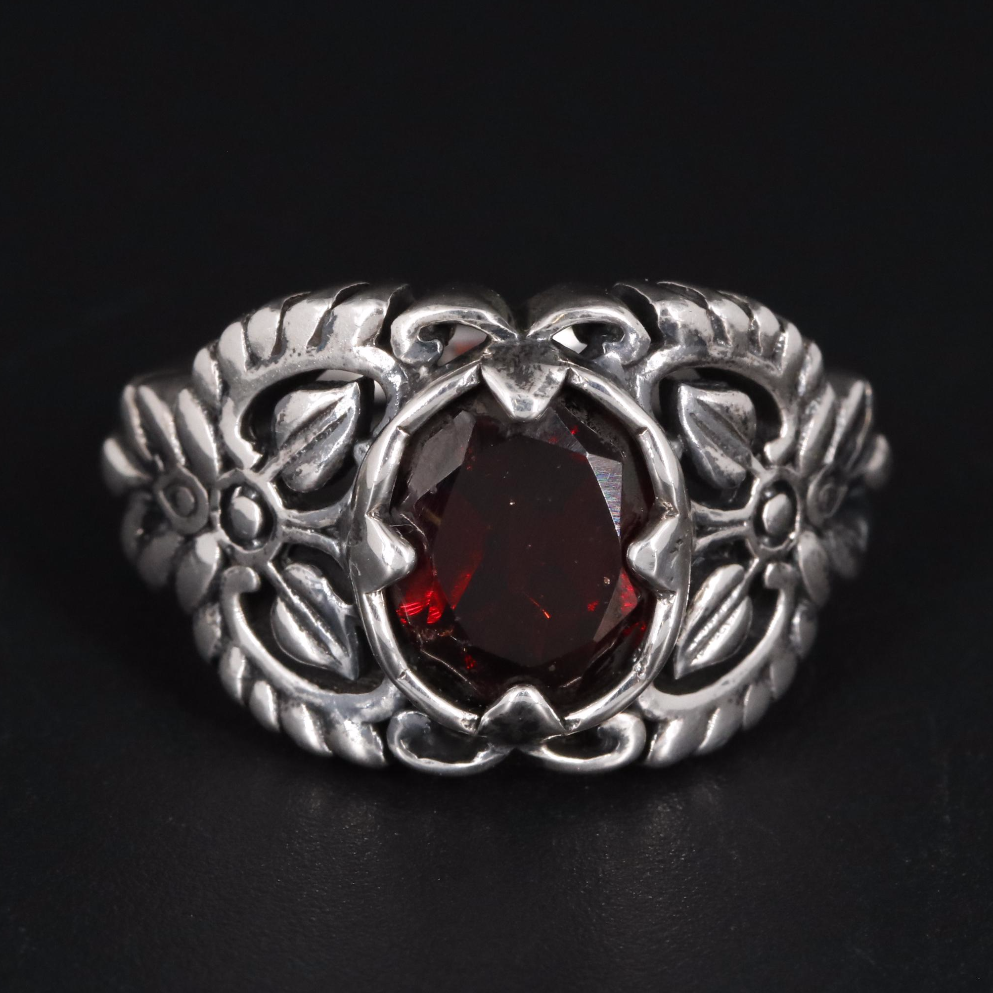 Sterling Garnet Ring