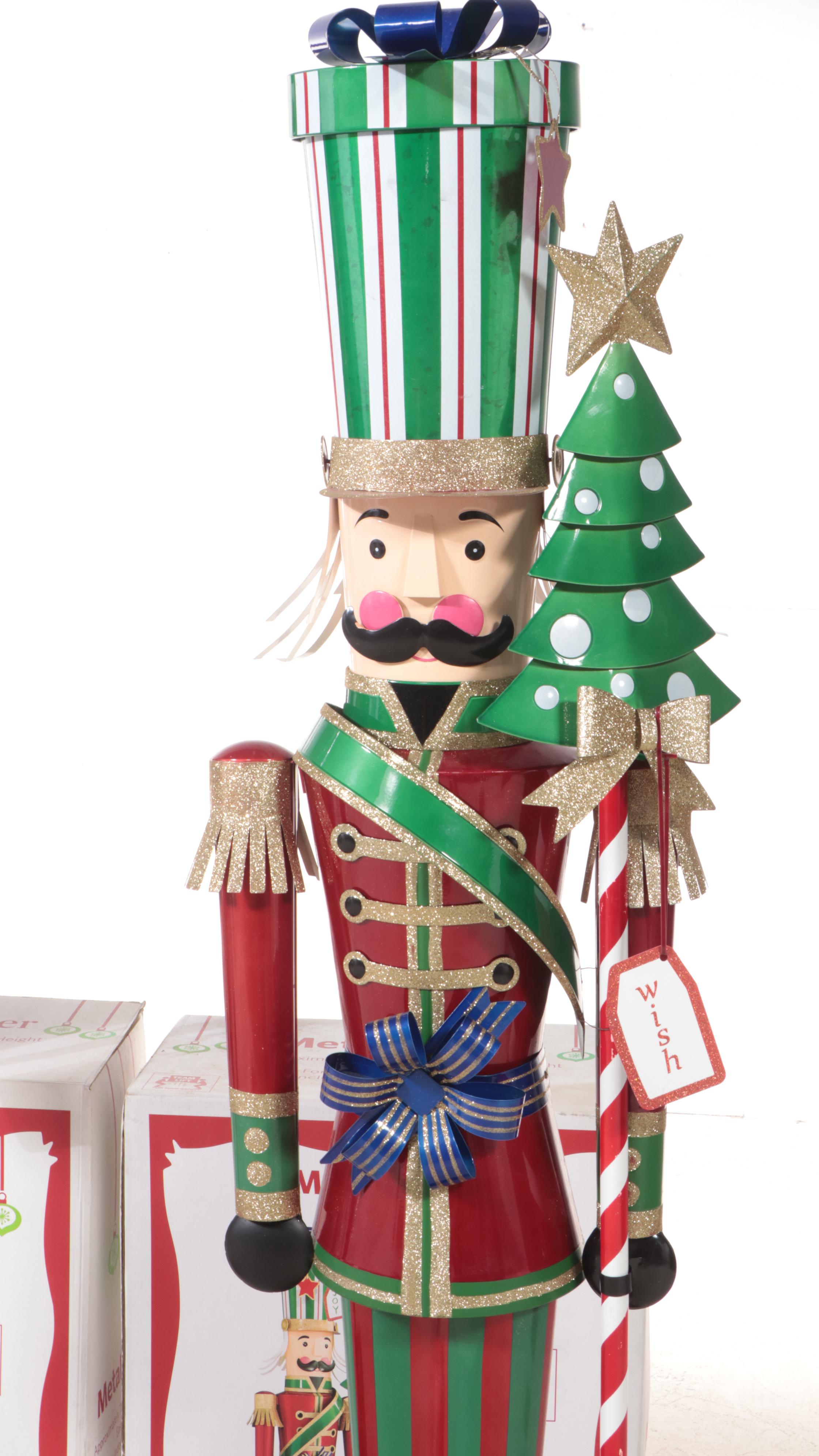 Pair of Sam's Club Metal Toy Soldier Statues