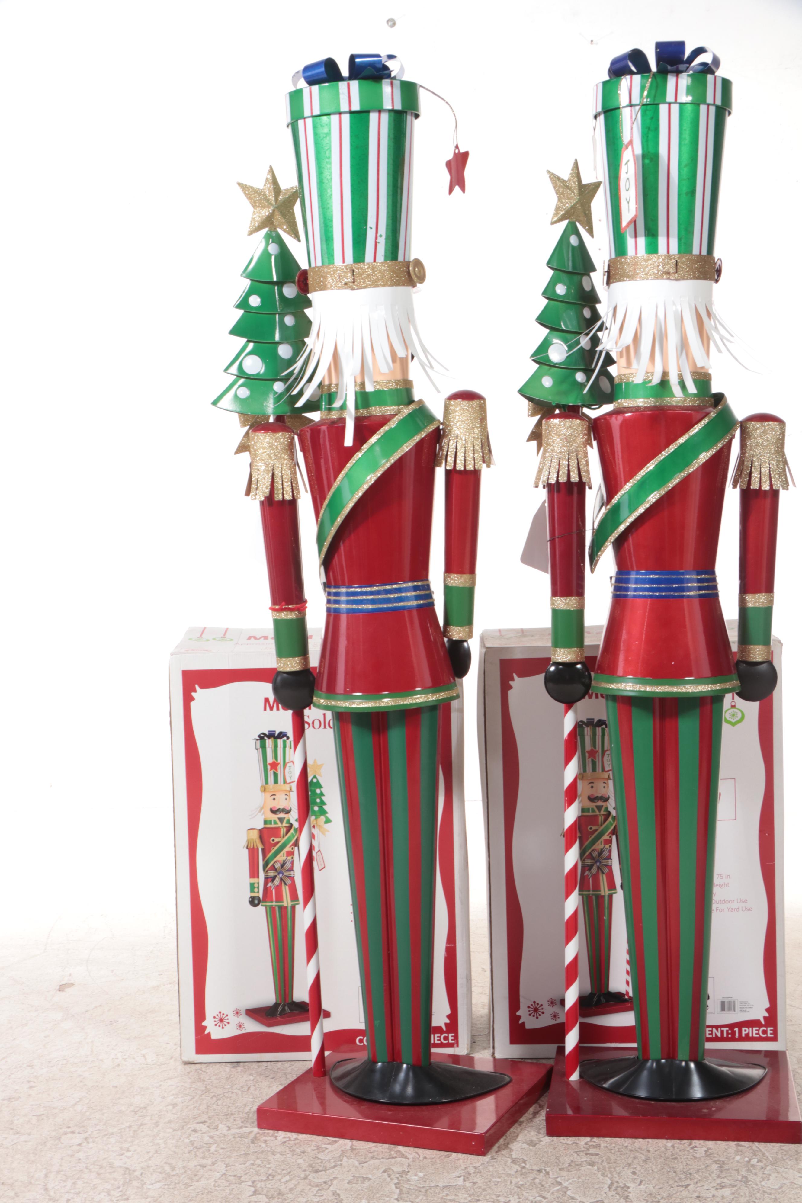 Pair of Sam's Club Metal Toy Soldier Statues