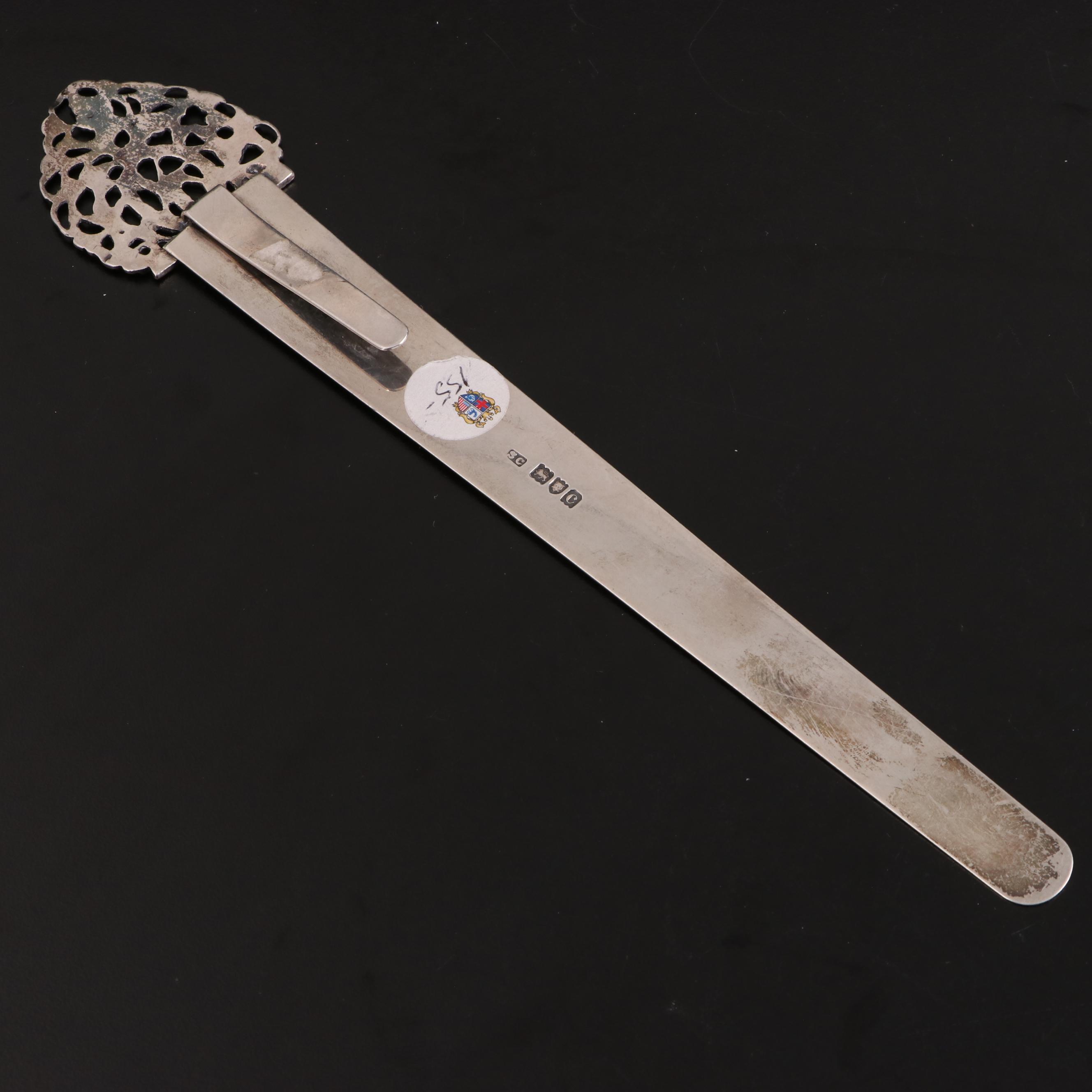 Stuart Clifford of London English Sterling Silver Bookmark, 1898