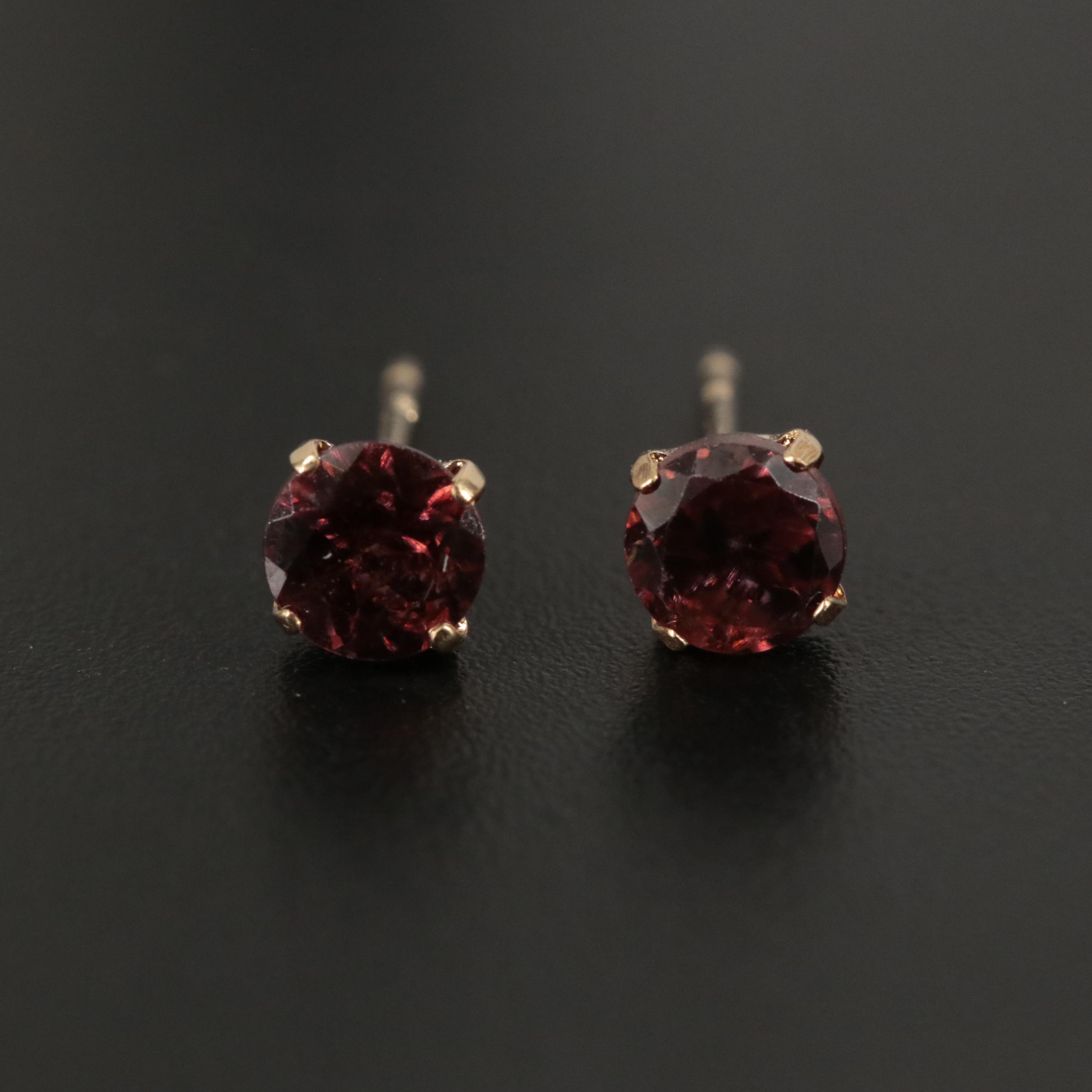 18K Raspberry Zircon Stud Earrings