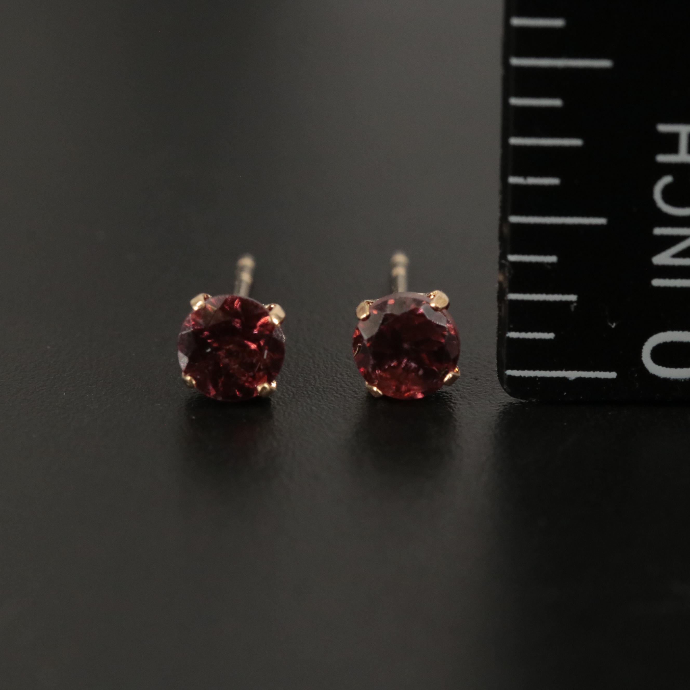 18K Raspberry Zircon Stud Earrings