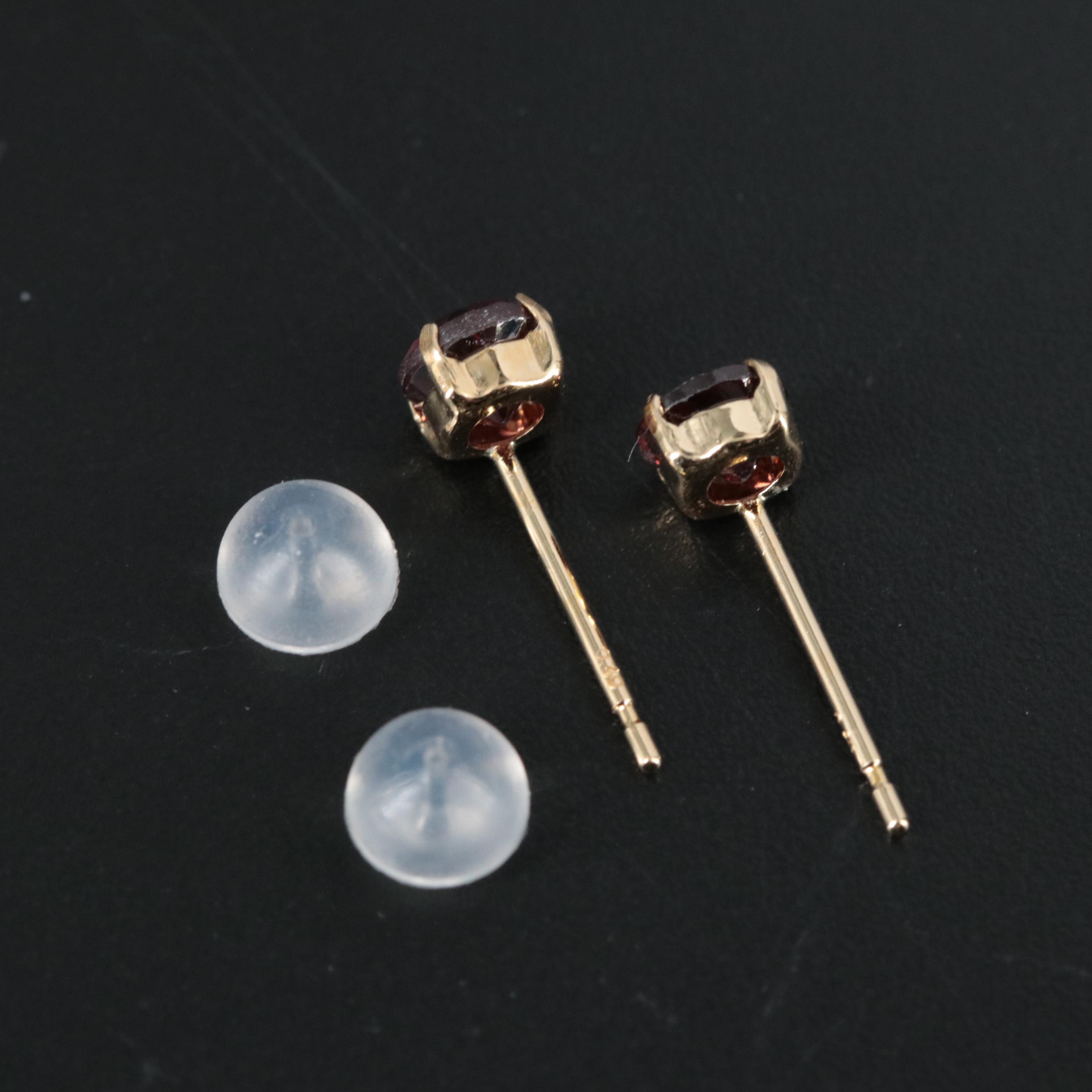 18K Raspberry Zircon Stud Earrings