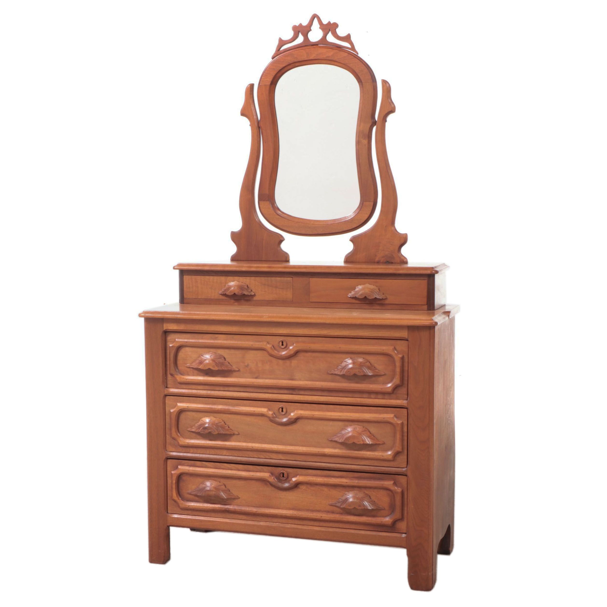 Victorian Walnut Deck-Top Dresser, Late 19th Century