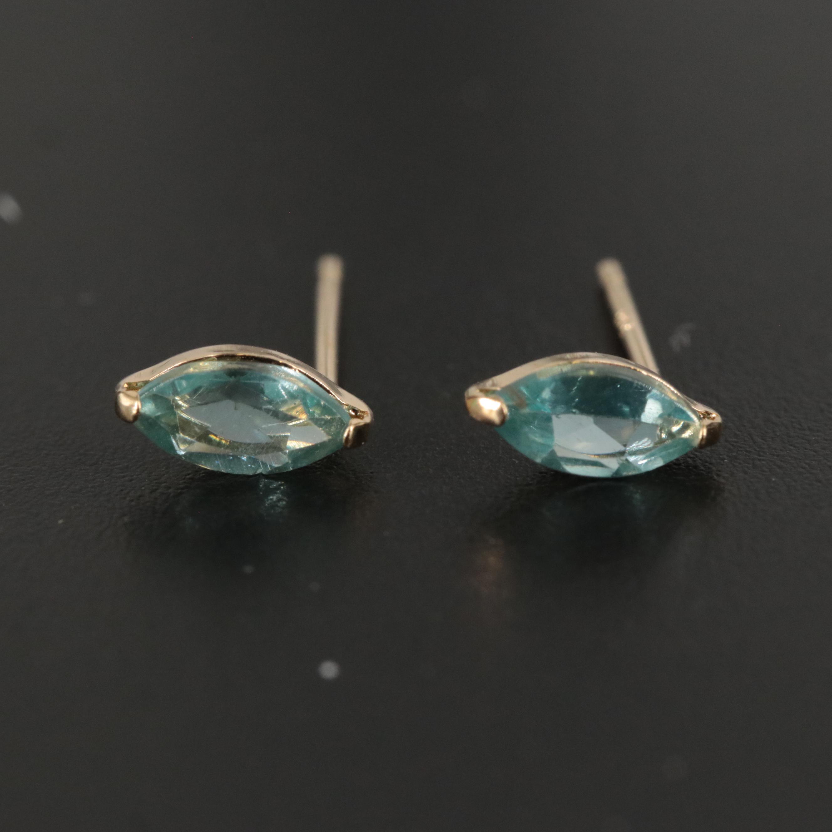 18K Paraiba Apatite Stud Earrings