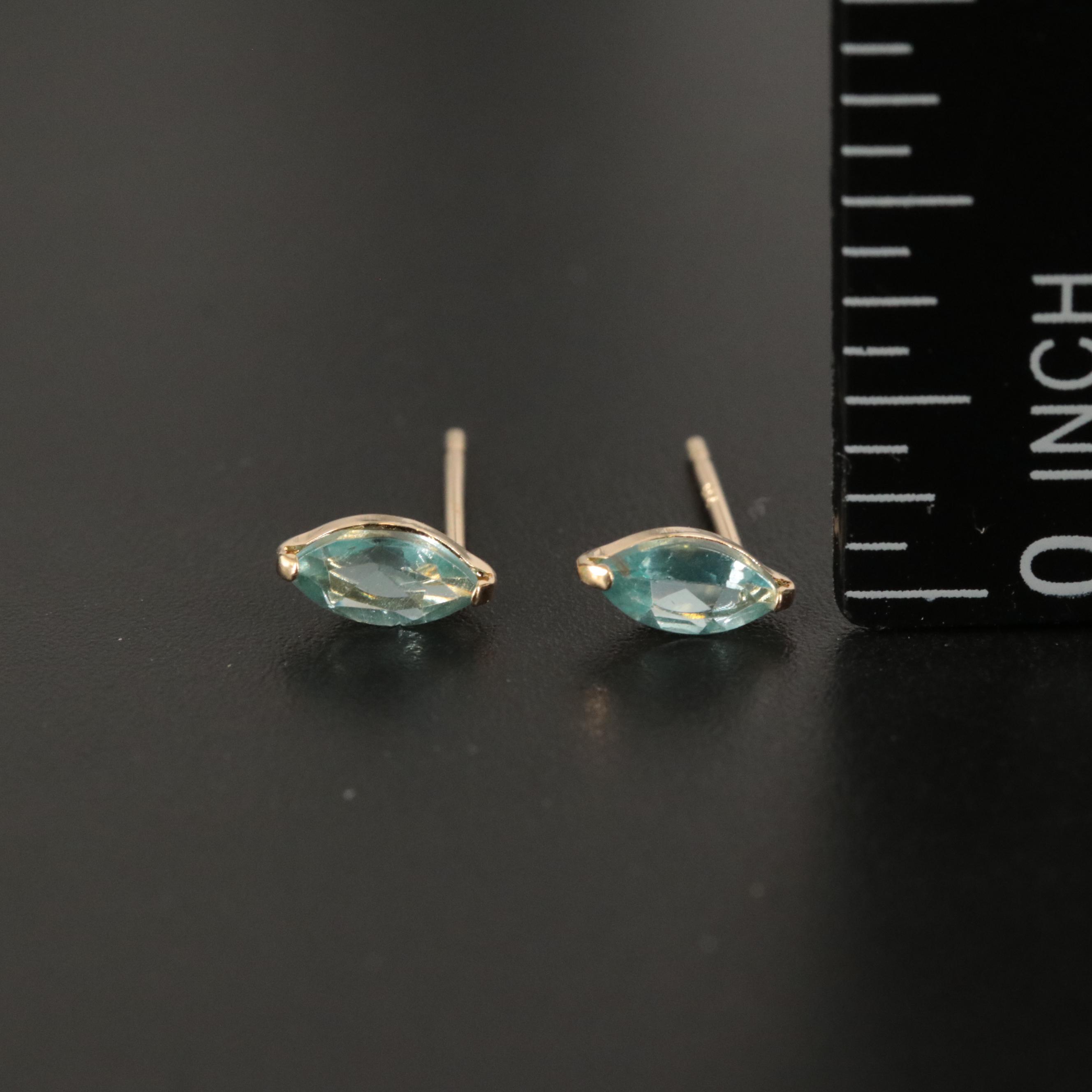18K Paraiba Apatite Stud Earrings