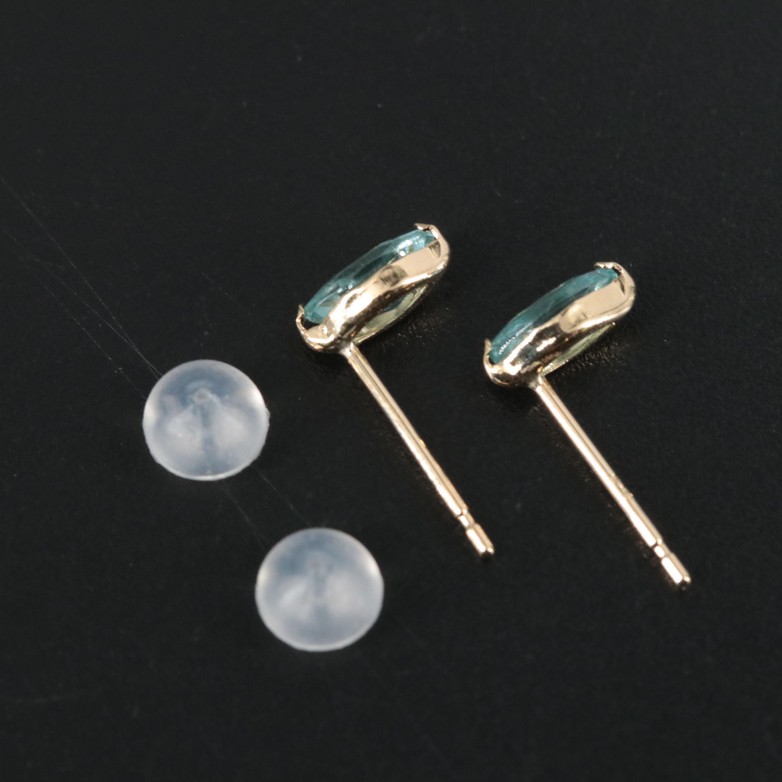 18K Paraiba Apatite Stud Earrings