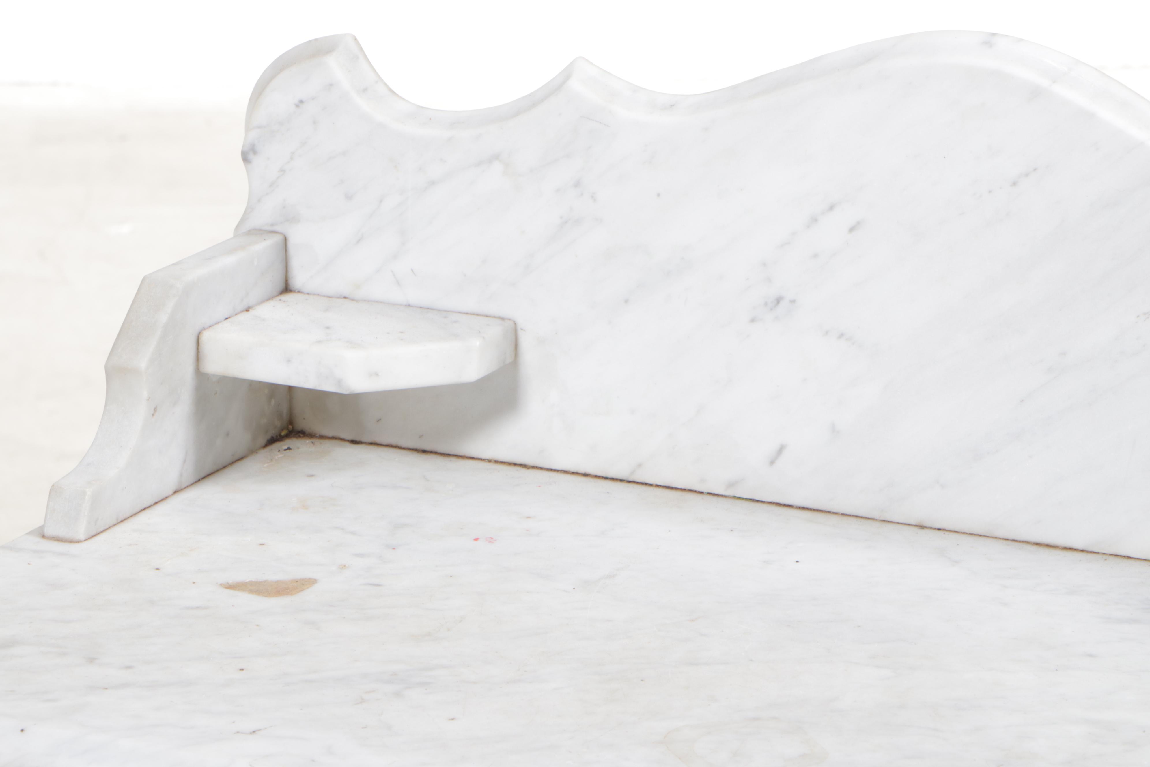 Mitchell & Rammelsberg Victorian Walnut and White Marble Washstand