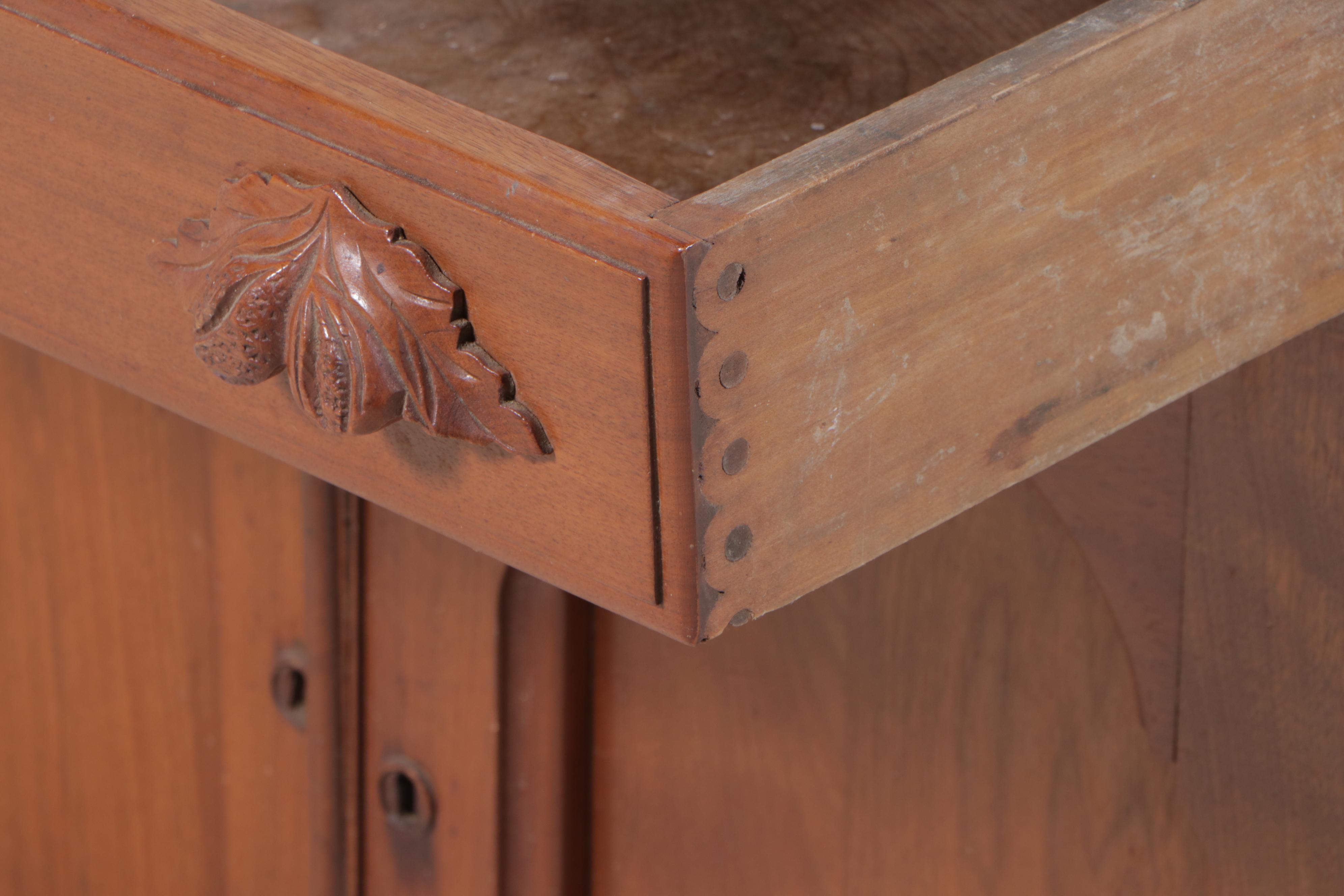 Mitchell & Rammelsberg Victorian Walnut and White Marble Washstand