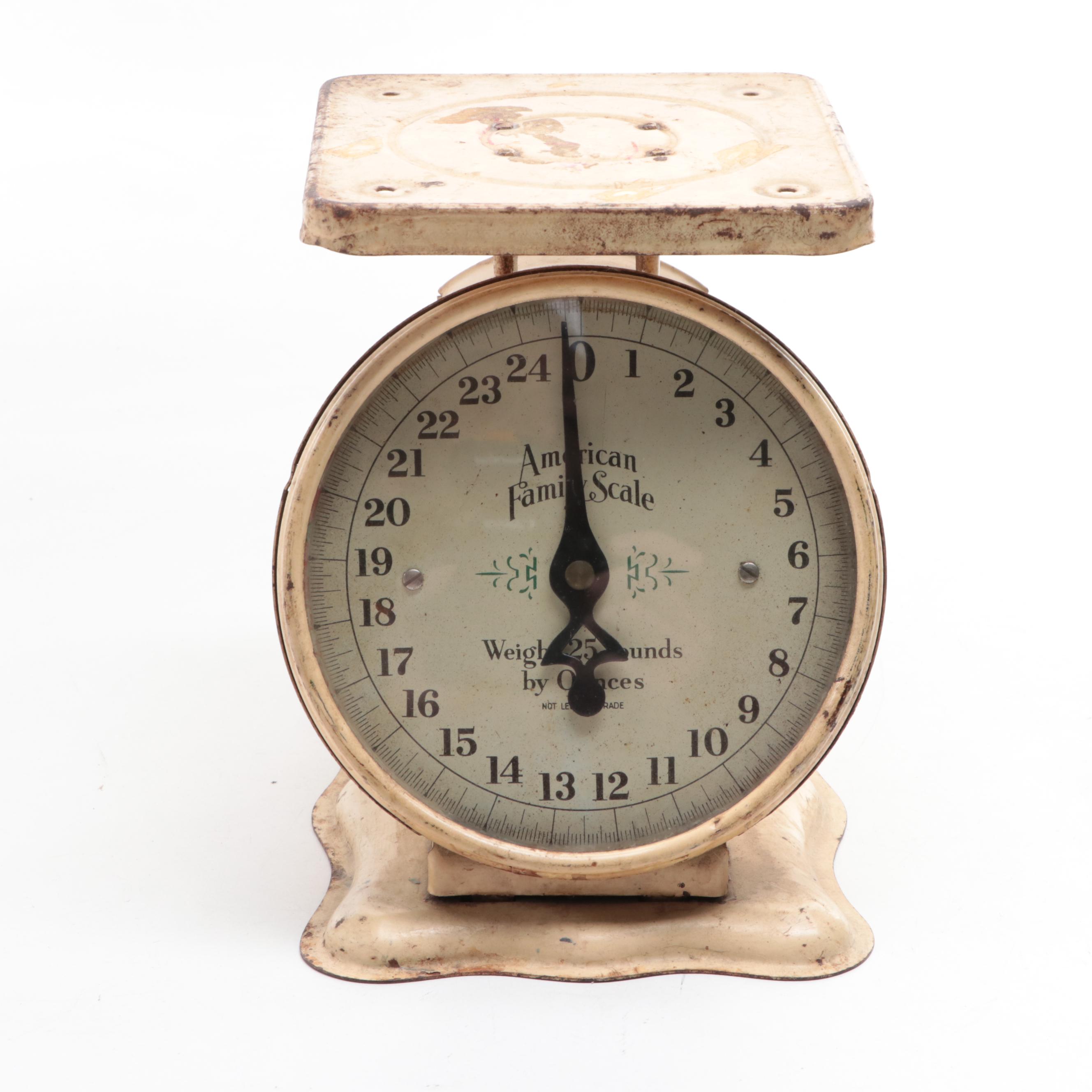 American Family Kitchen Scale and Blue Ball Mason Jars, Early to Mid 20th C.