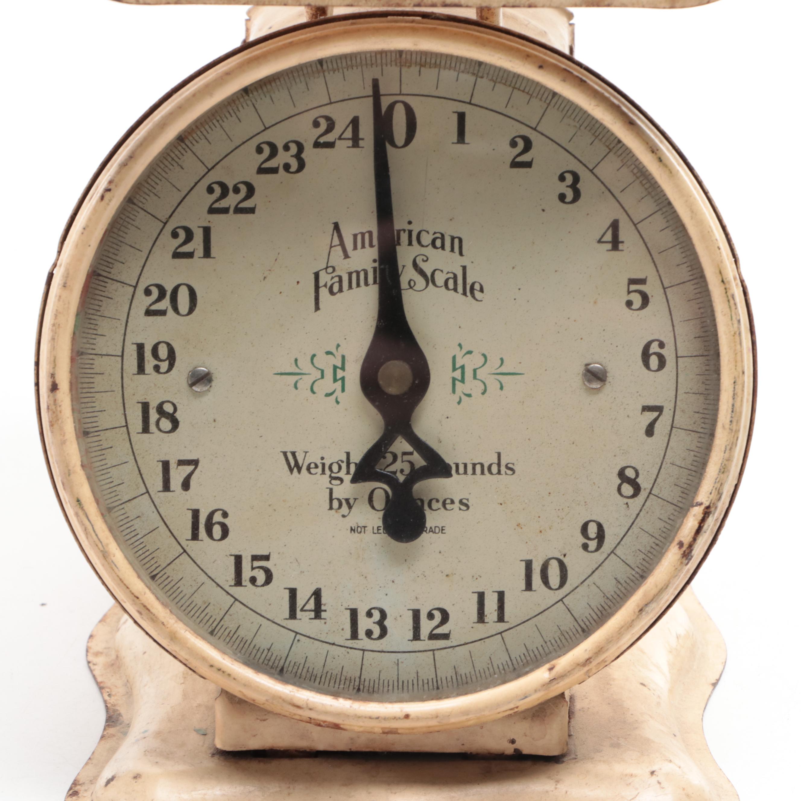 American Family Kitchen Scale and Blue Ball Mason Jars, Early to Mid 20th C.