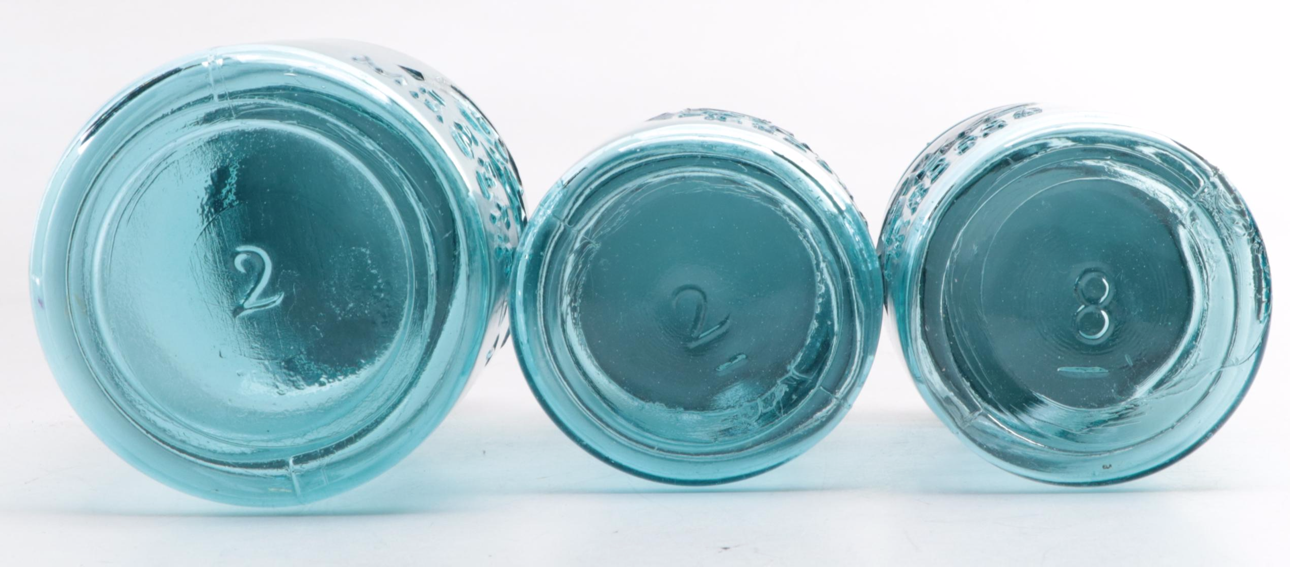 American Family Kitchen Scale and Blue Ball Mason Jars, Early to Mid 20th C.