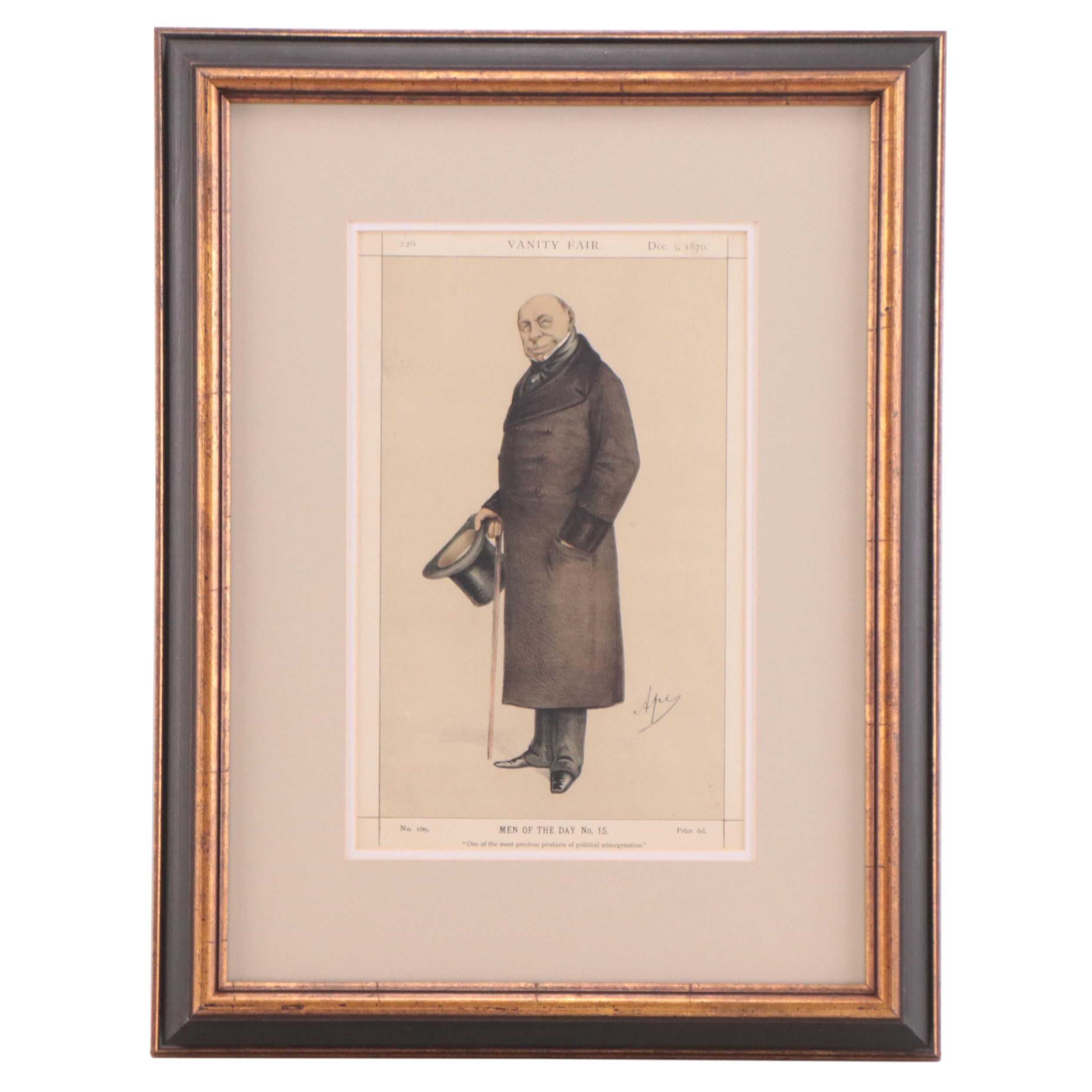 Vanity Fair Lithograph After Carlo "Ape" Pellegrini, Late 19th Century
