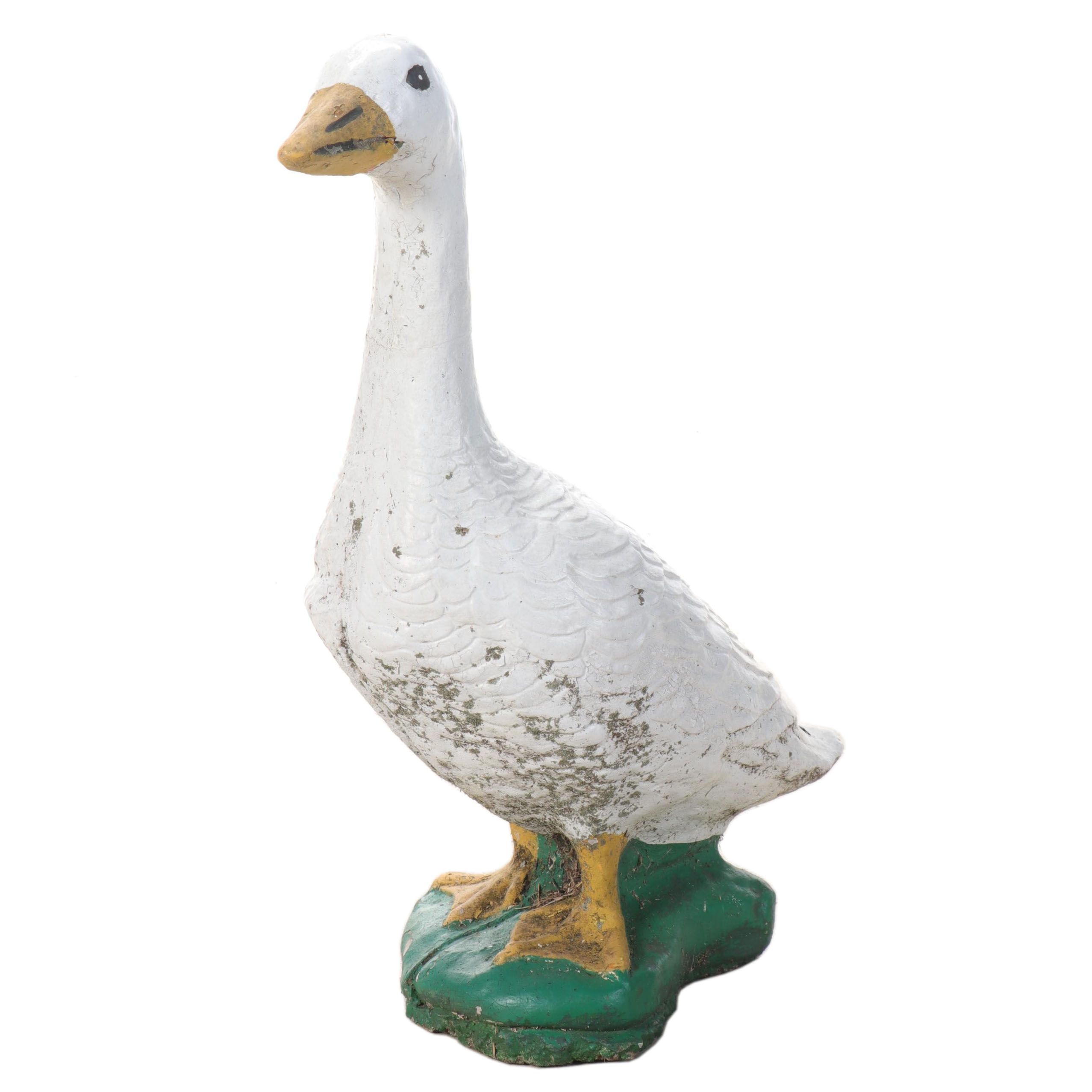 Hand-Painted Concrete Goose Garden Statue